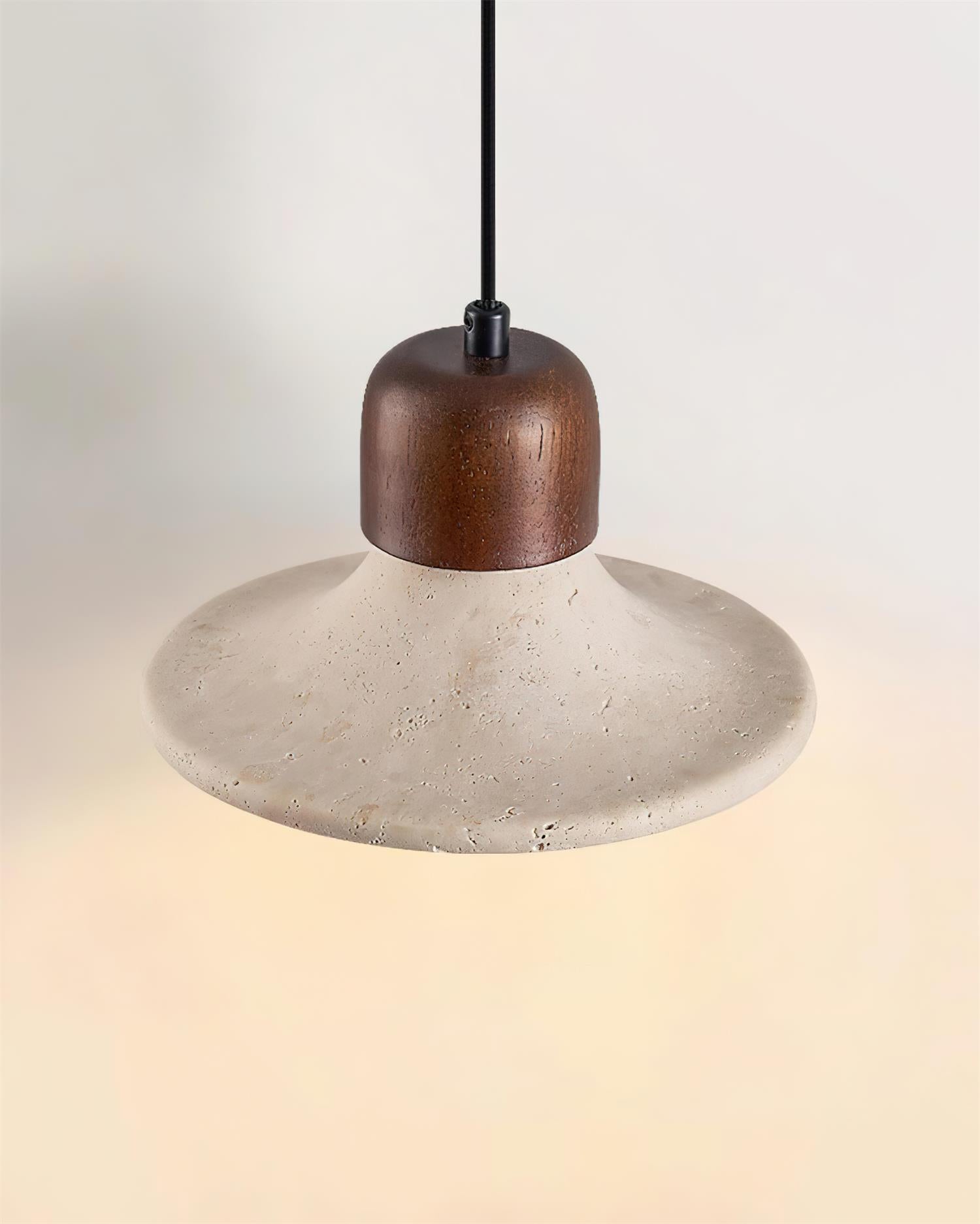 Ritta Pendant Light Trumpet Shape Travertine - Letslighting