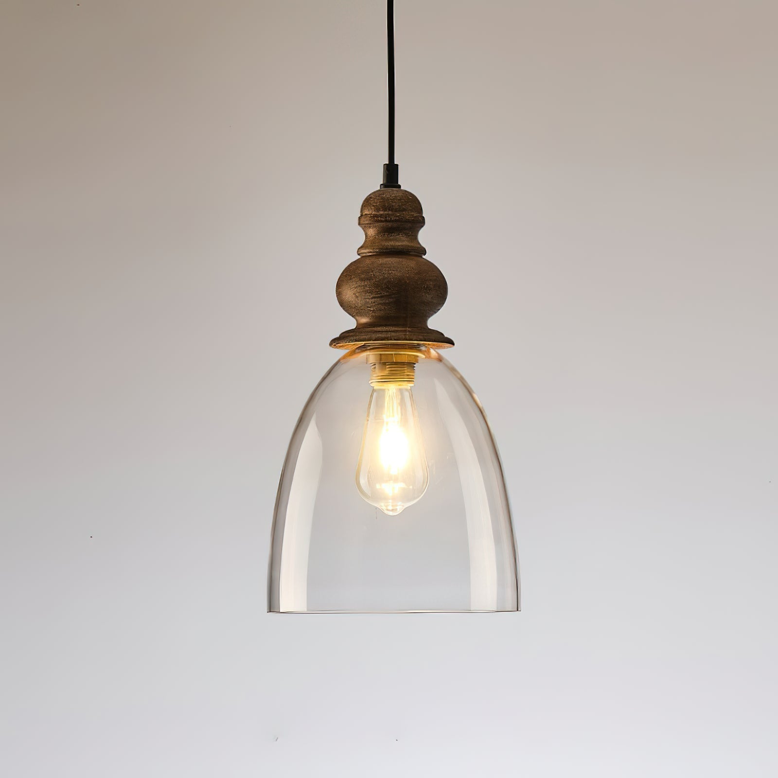 Inert Holz Glas Pendelleuchte-Letslighting