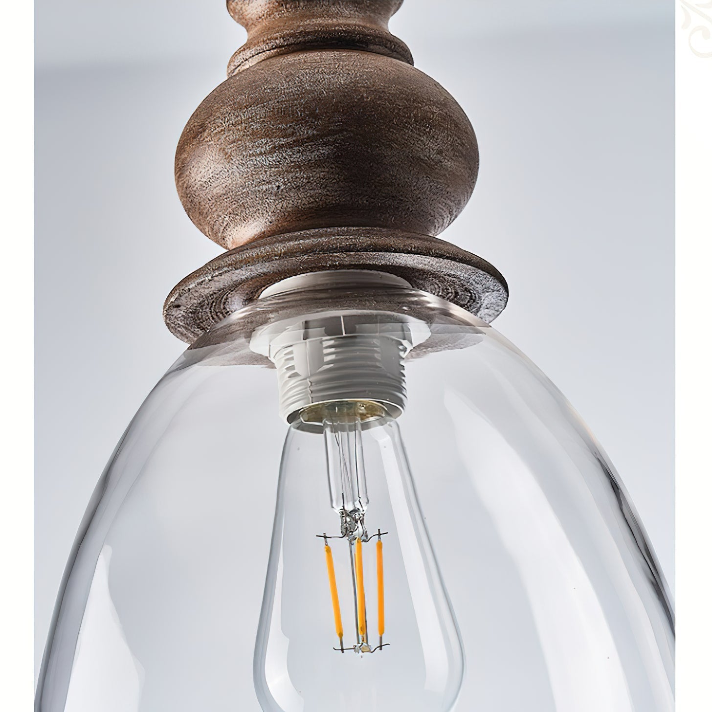 Inert Holz Glas Pendelleuchte-Letslighting