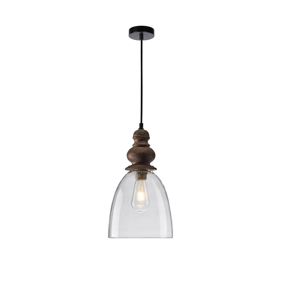Inert Holz Glas Pendelleuchte-Letslighting