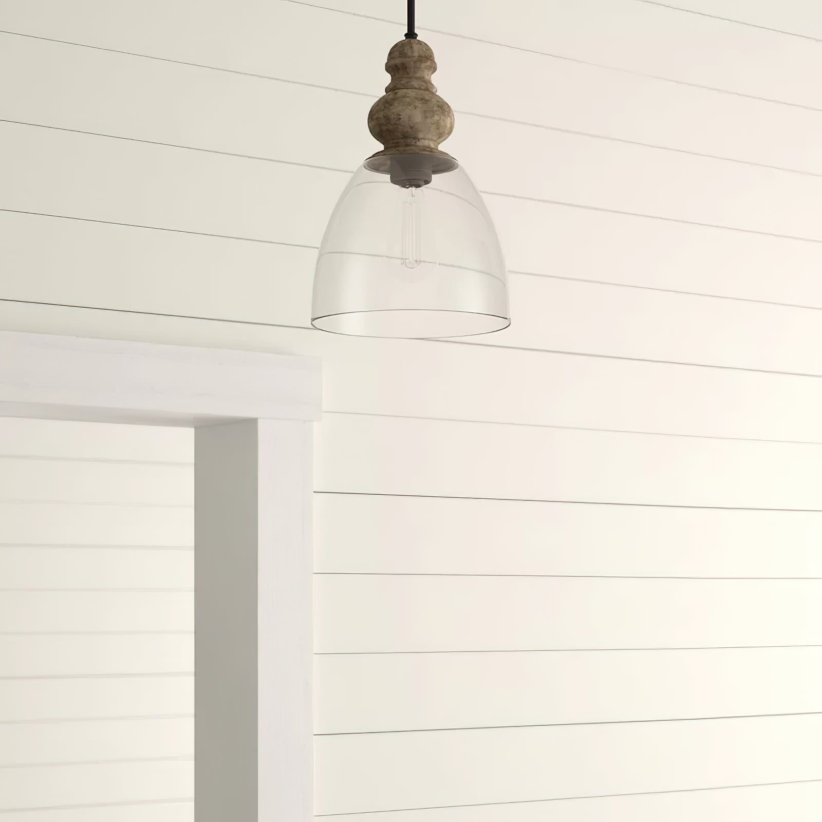 Inert Holz Glas Pendelleuchte-Letslighting