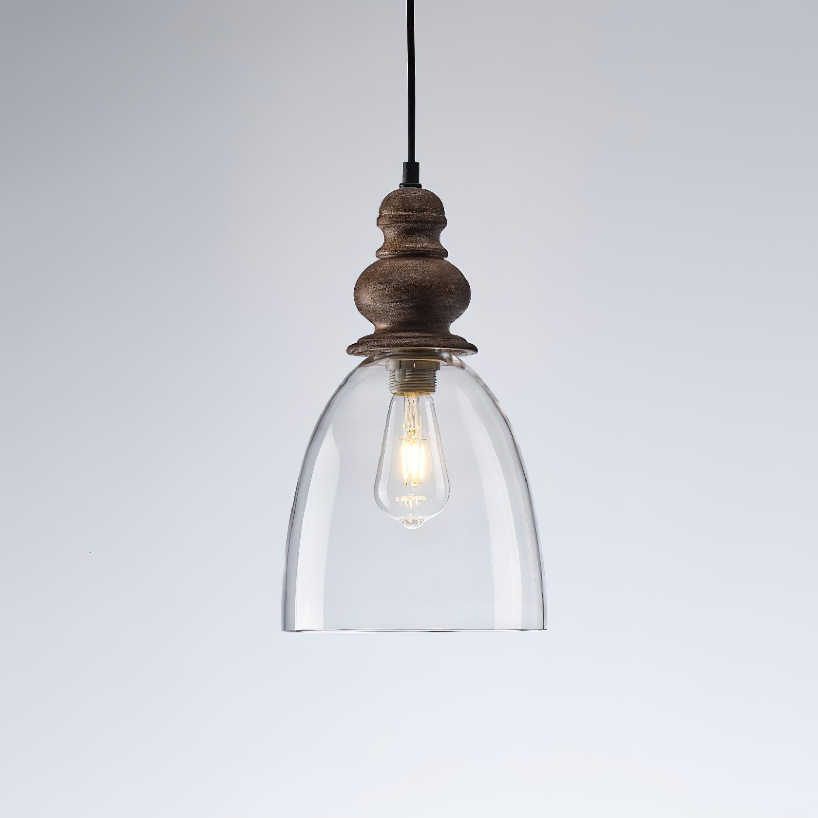 Inert Holz Glas Pendelleuchte-Letslighting