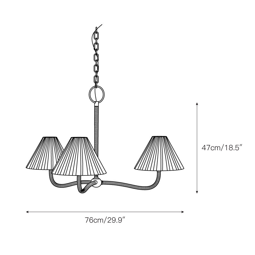 Delphine Eleganter Naturgeflecht-Rattan-Kronleuchter-Letslighting