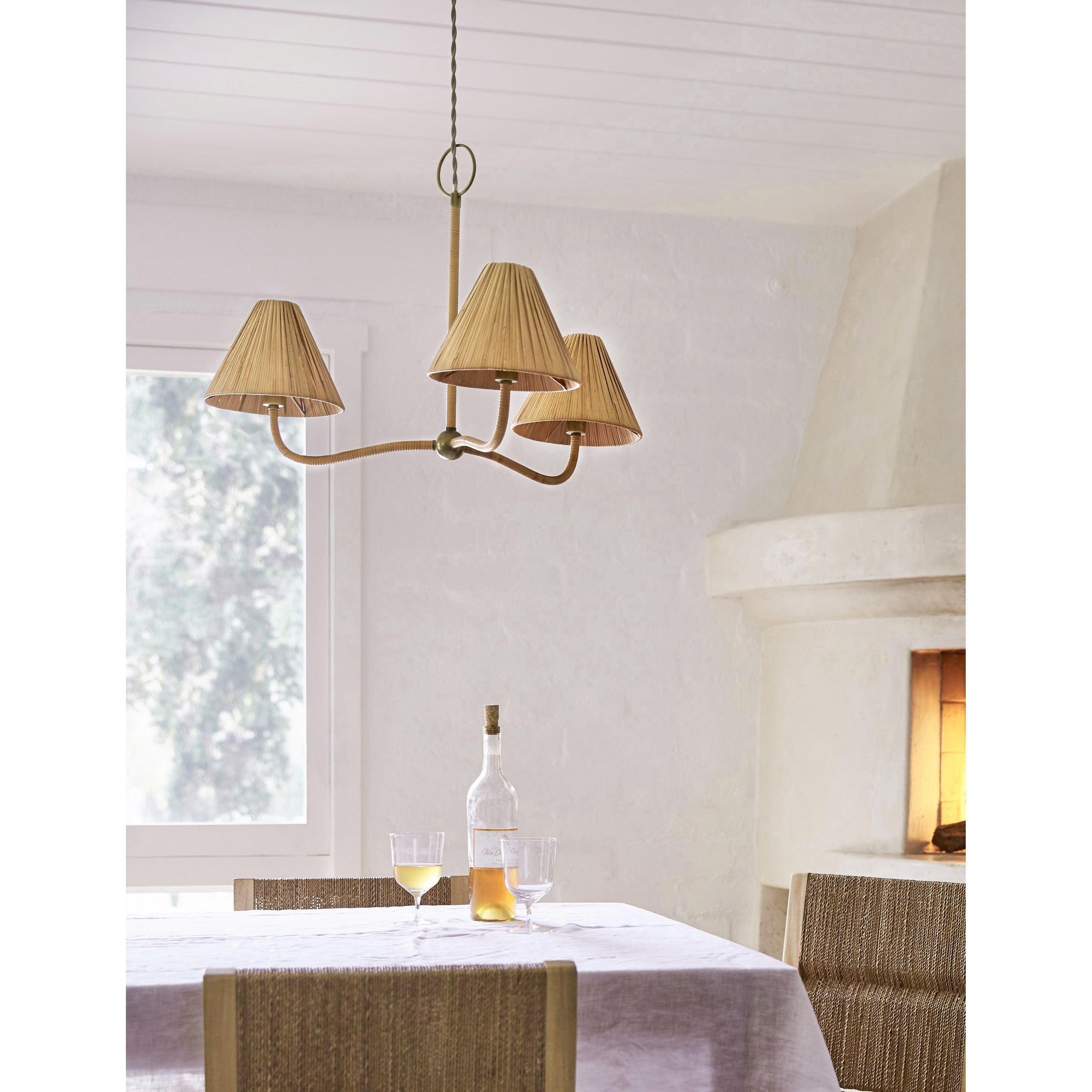 Delphine Eleganter Naturgeflecht-Rattan-Kronleuchter-Letslighting