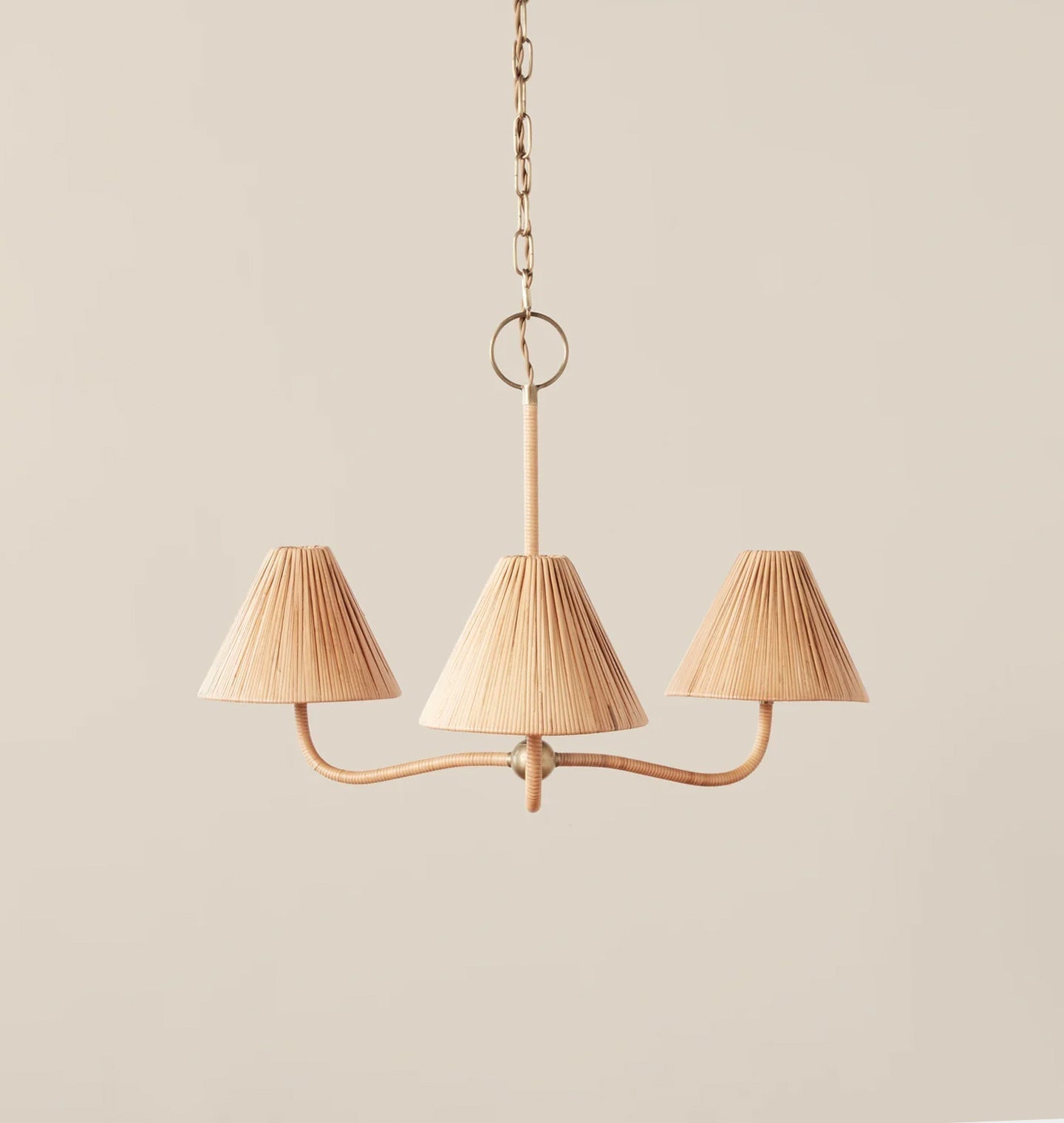 Delphine Eleganter Naturgeflecht-Rattan-Kronleuchter-Letslighting