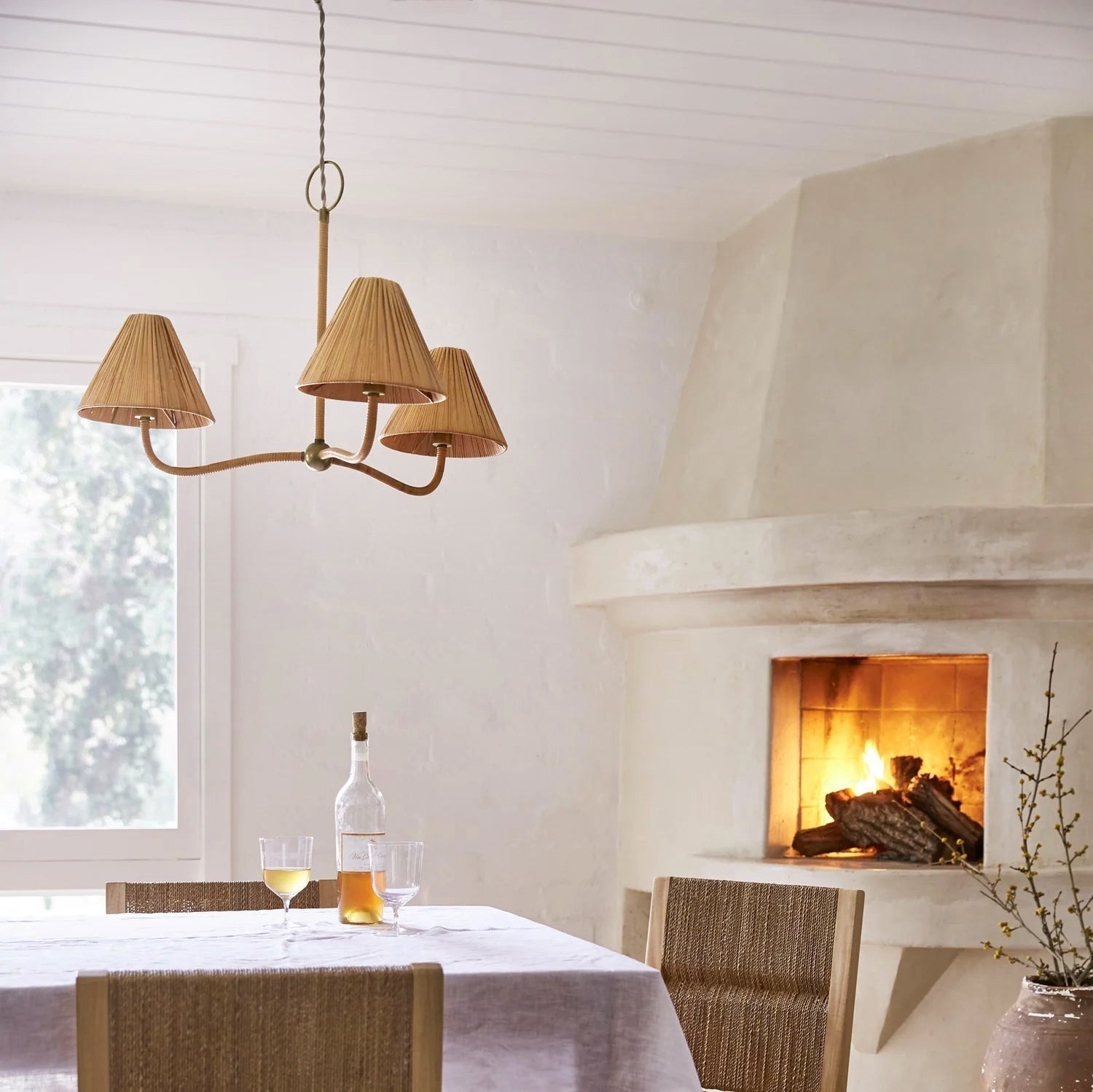 Delphine Eleganter Naturgeflecht-Rattan-Kronleuchter-Letslighting