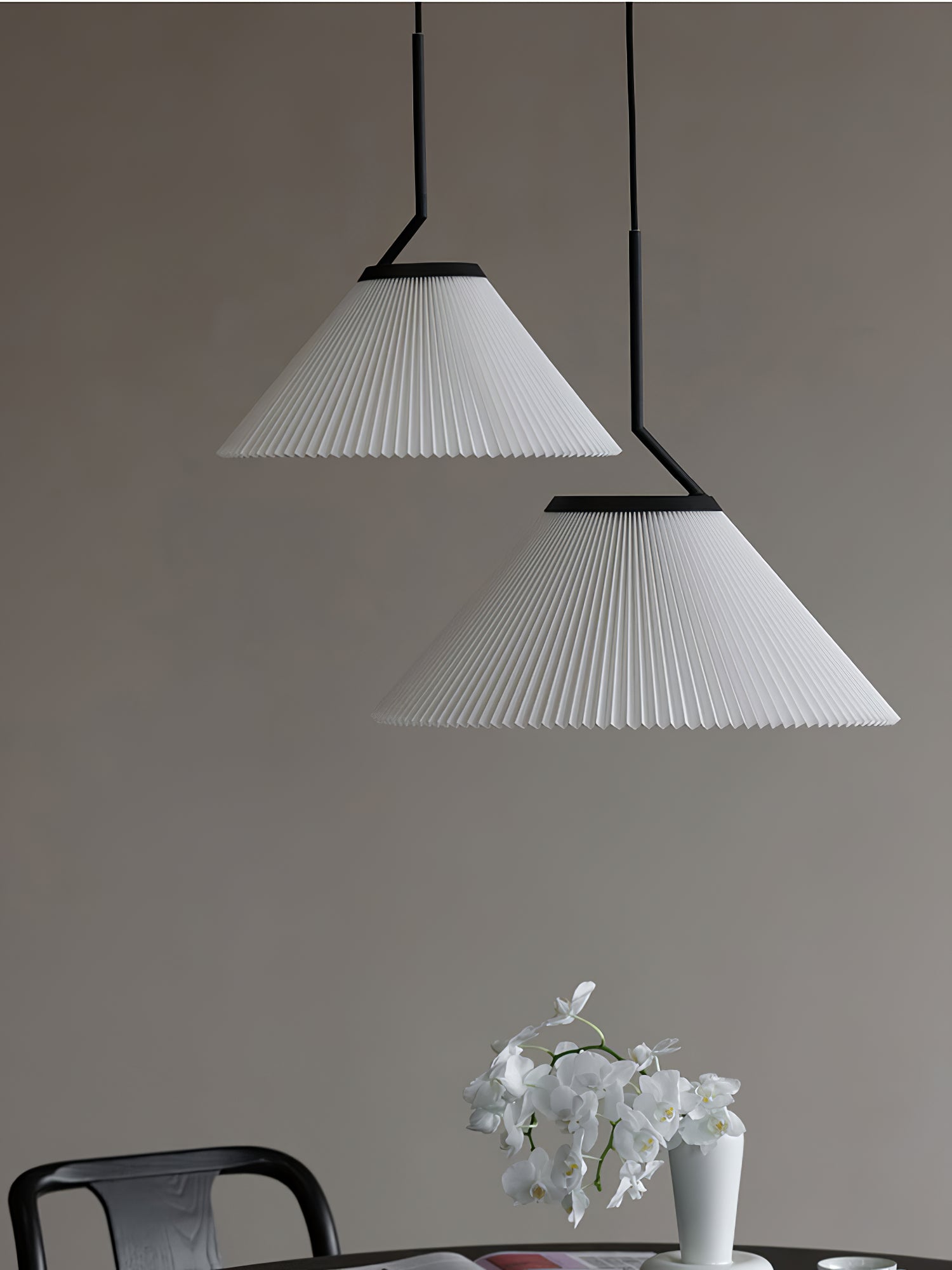 Knell Plissiert Schwarz Kunststoff Pendelleuchte-Letslighting