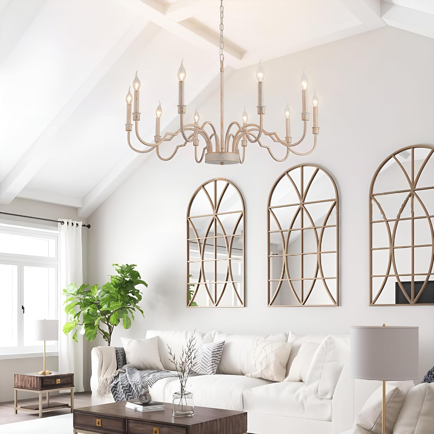 Oval Vintage Industrial Brass Metal Chandelier - Letslighting