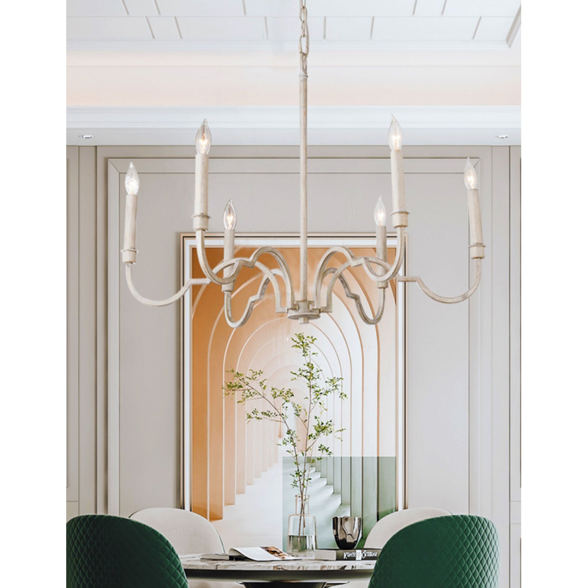 Oval Industrieller Vintage Kronleuchter aus Messing-Letslighting