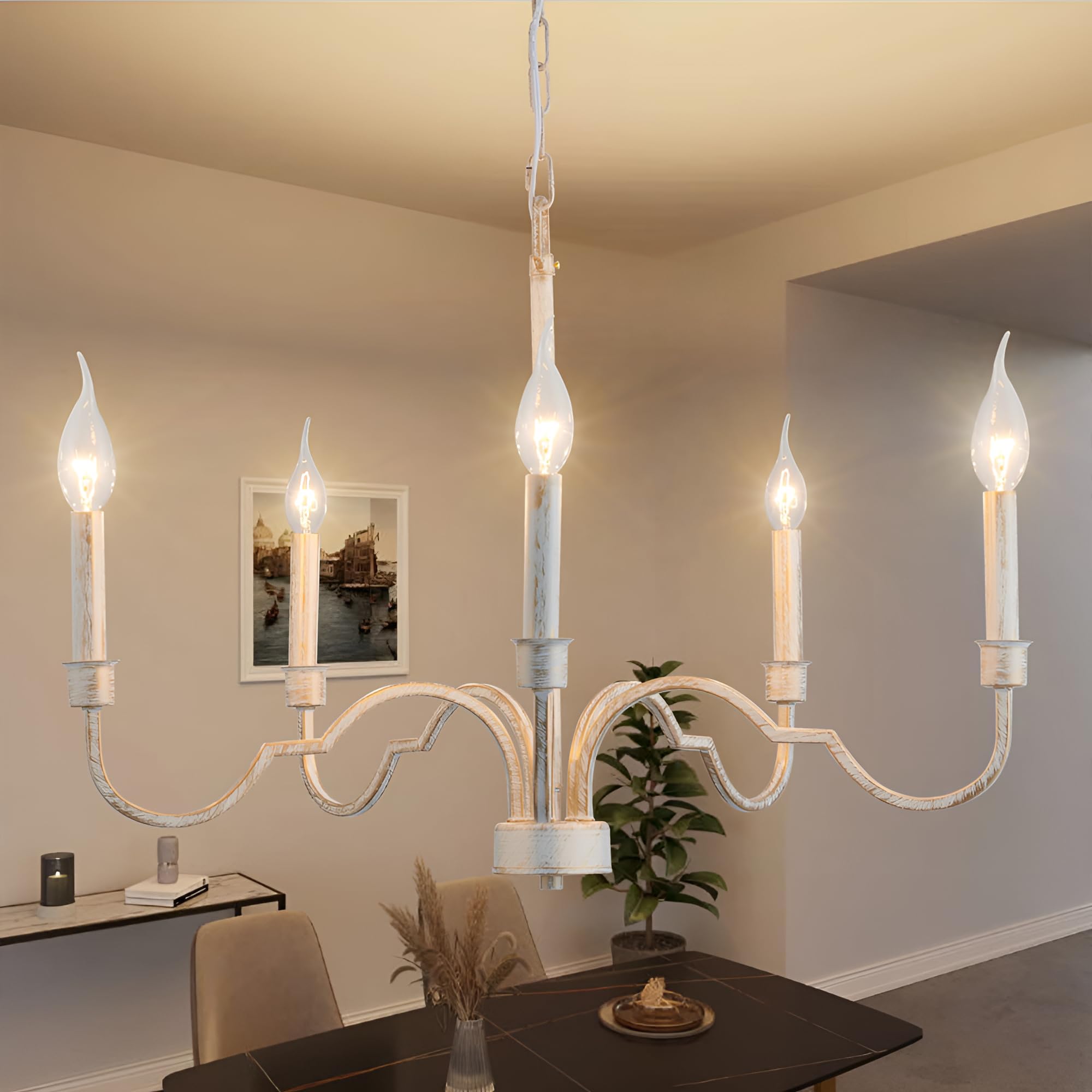 Oval Industrieller Vintage Kronleuchter aus Messing-Letslighting