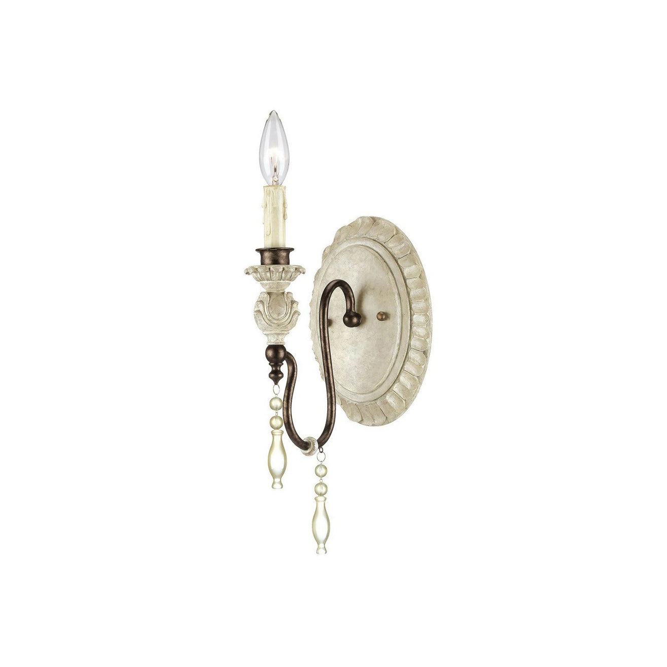 Quell Industrielle Vintage Wandleuchte aus Antikem Holz-Letslighting