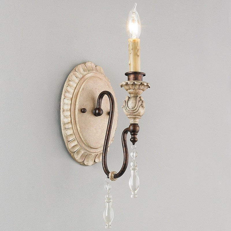 Quell Industrielle Vintage Wandleuchte aus Antikem Holz-Letslighting
