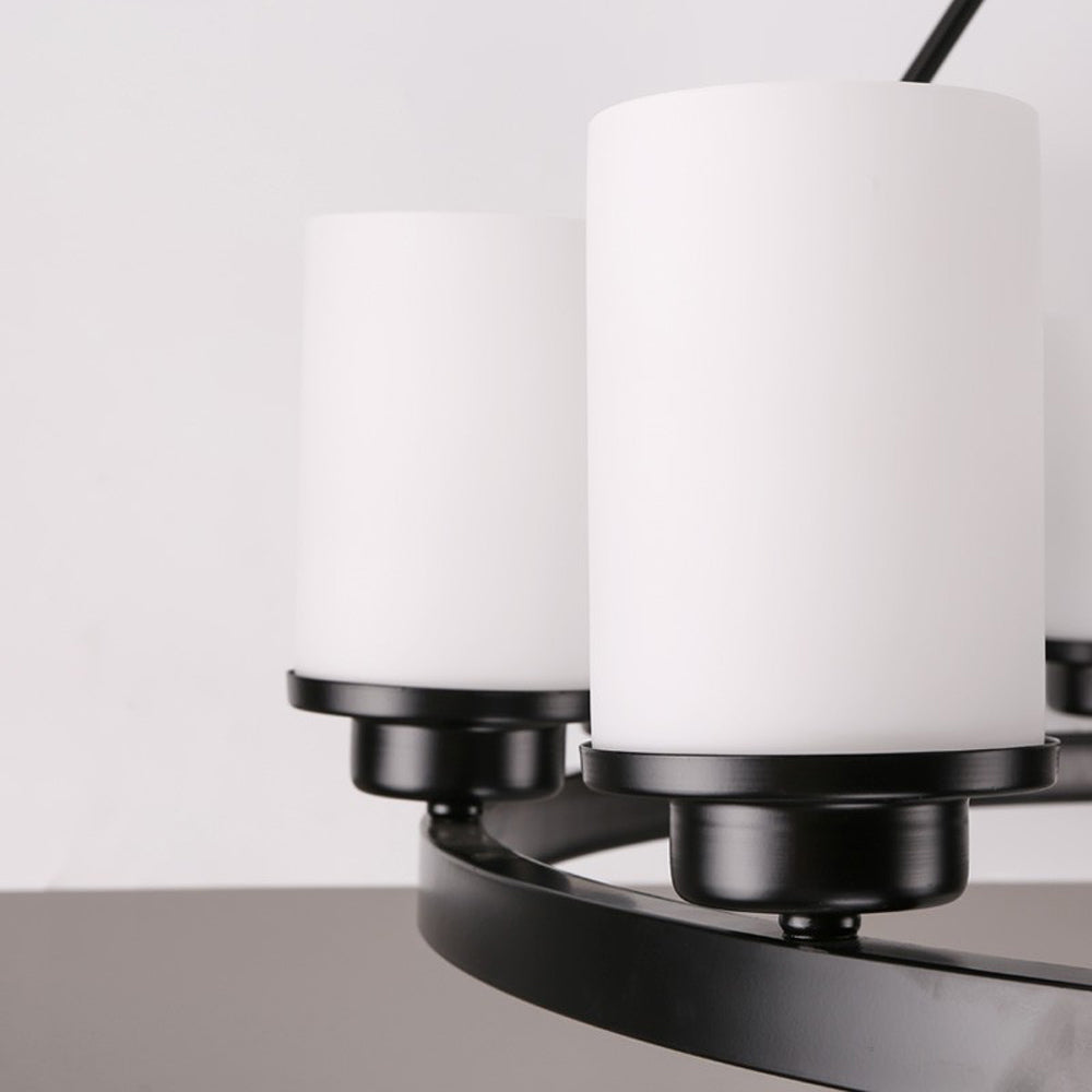 Silva Kronleuchter Glas Retro Zylinder Esstisch, Schwarz Weiß, Metall