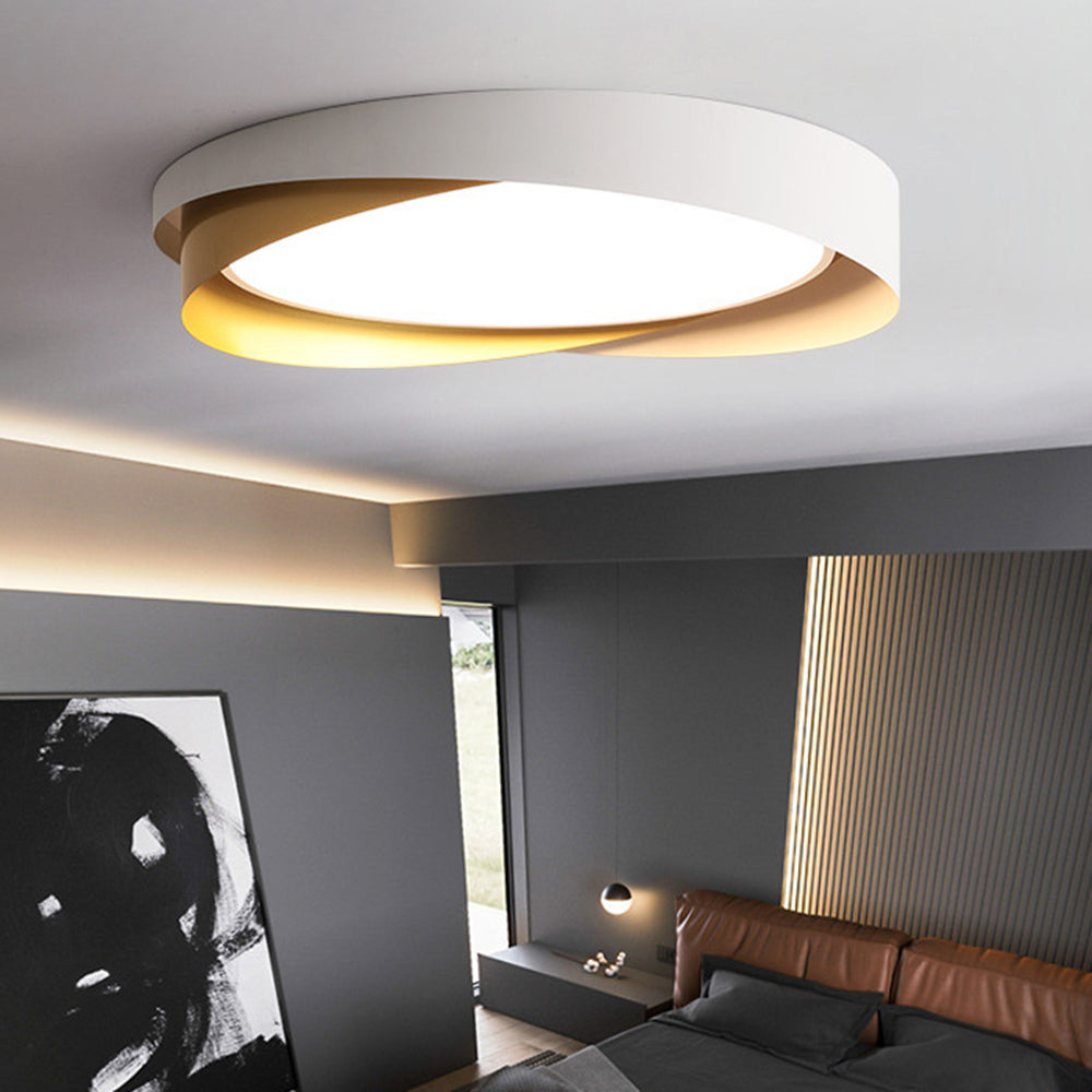 Arisha LED Deckenleuchte Modern Wohnzimmer, Gold Schwarz, Metall Acryl