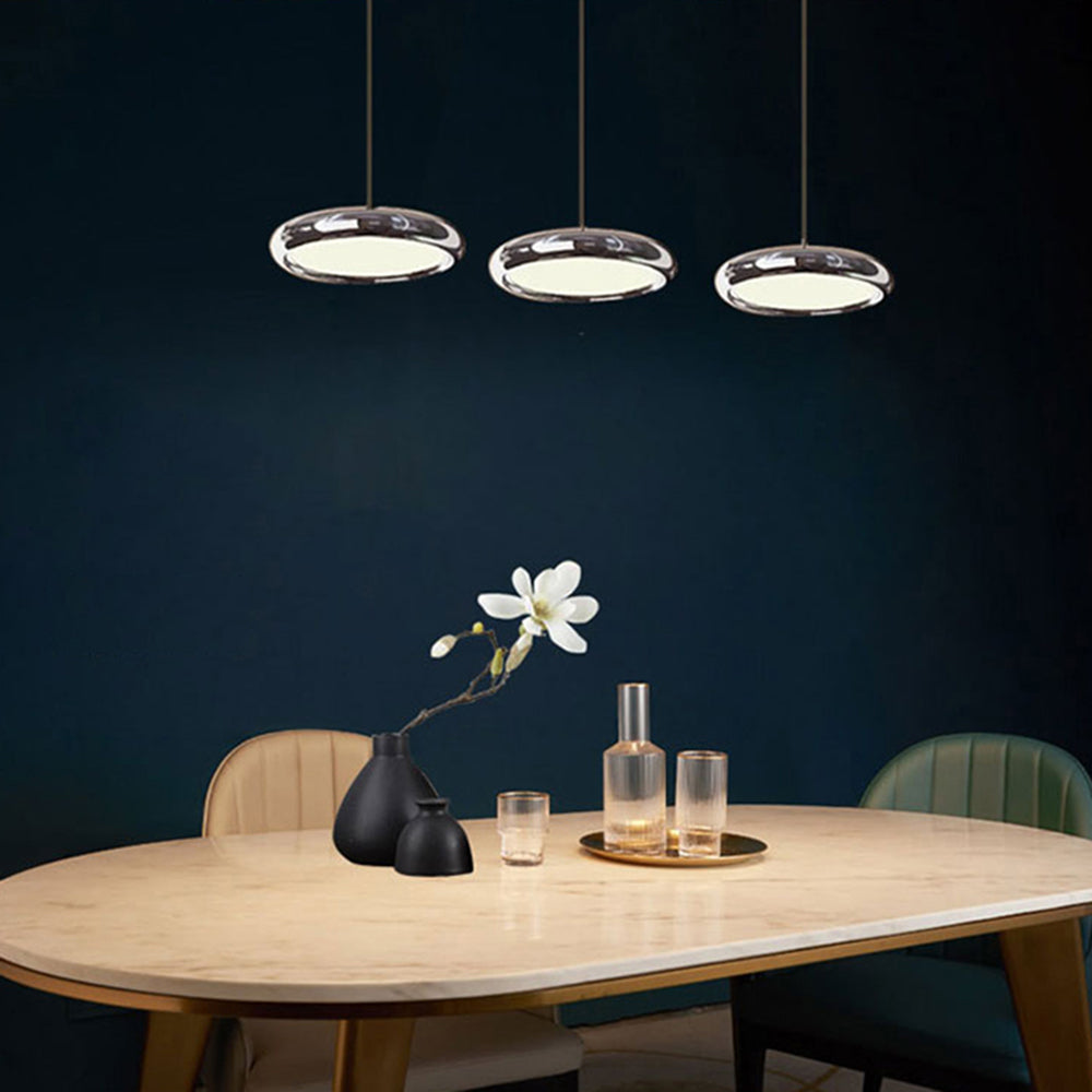 Arisha Modern LED Pendelleuchte Ring Esstisch, 3 Farbe, Metall Acryl