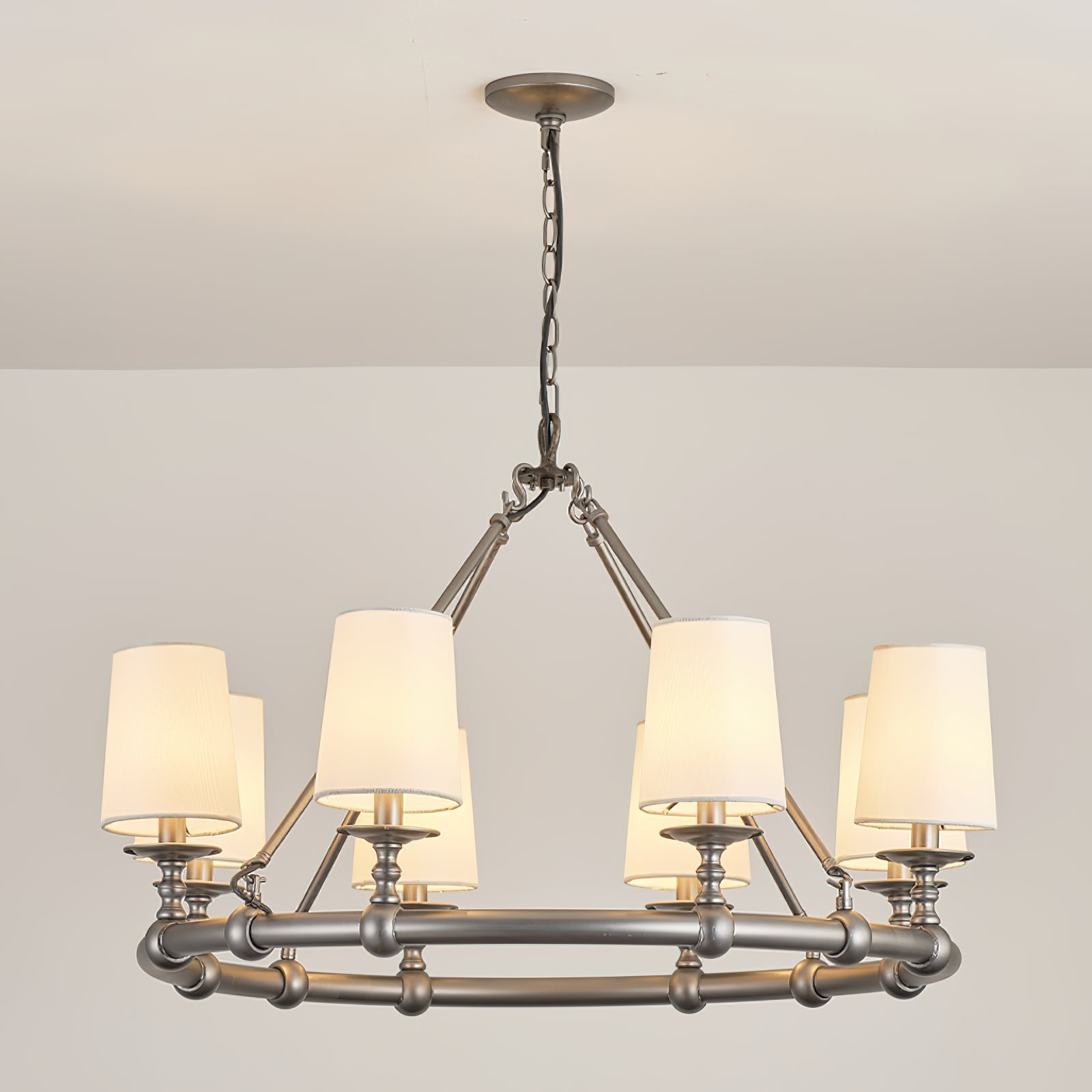 Unite Vintage Industrie Rund Gold Kronleuchter-Letslighting
