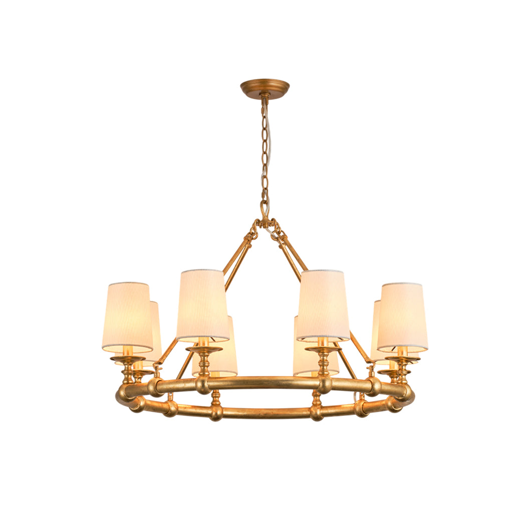 Unite Vintage Industrie Rund Gold Kronleuchter-Letslighting