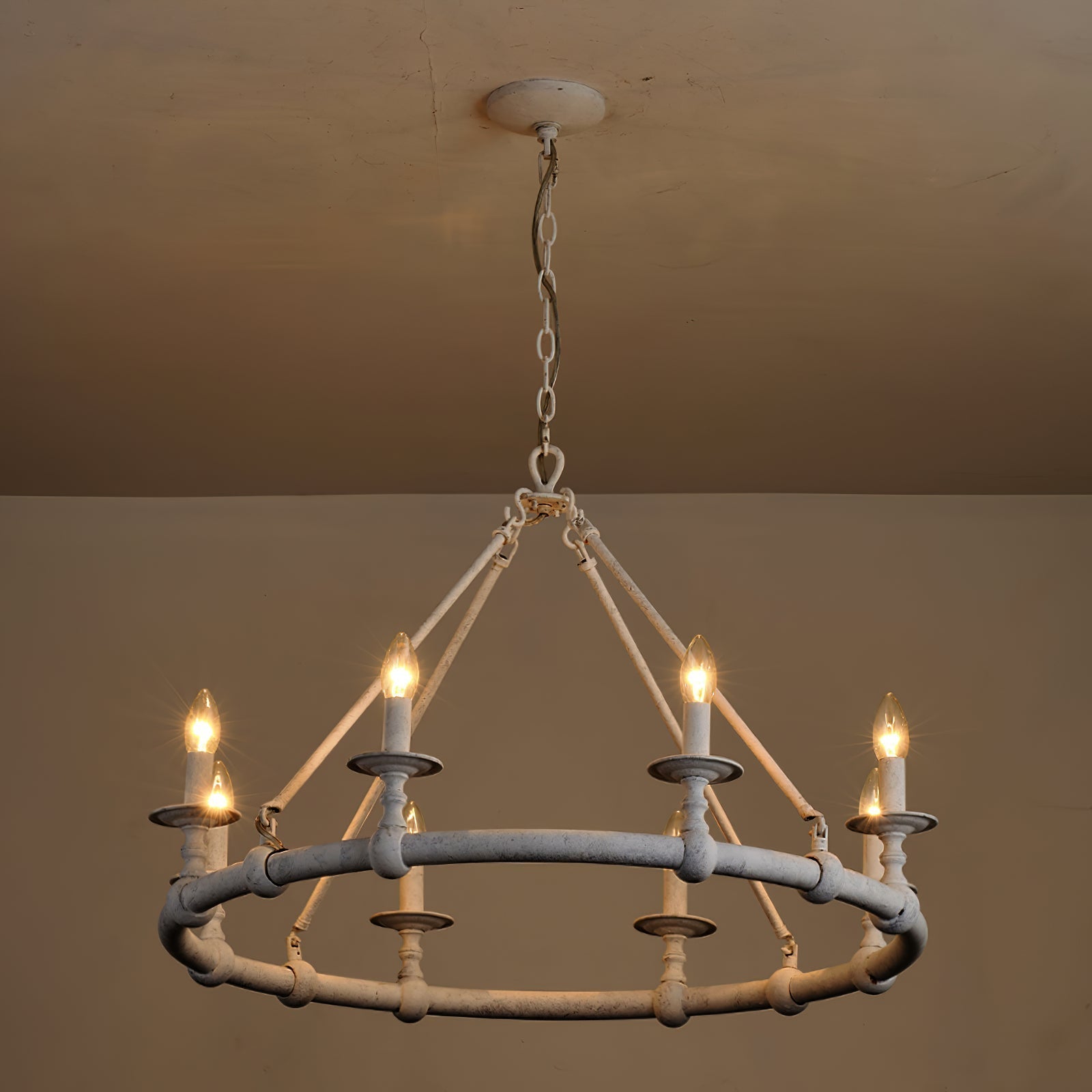 Unite Vintage Industrie Rund Gold Kronleuchter-Letslighting