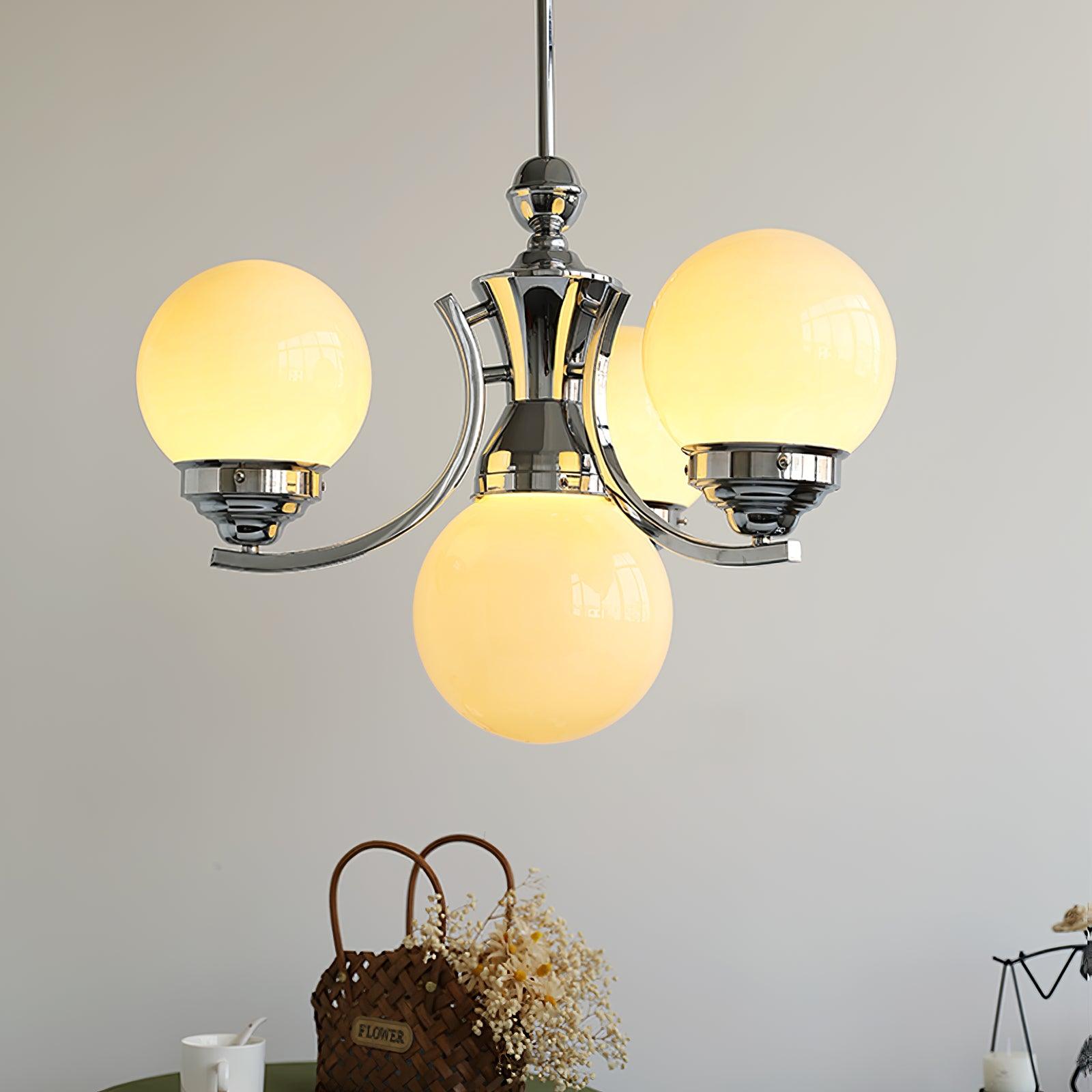 Lustra Kronleuchter Kugel Chrom Modern 5-armig-Letslighting