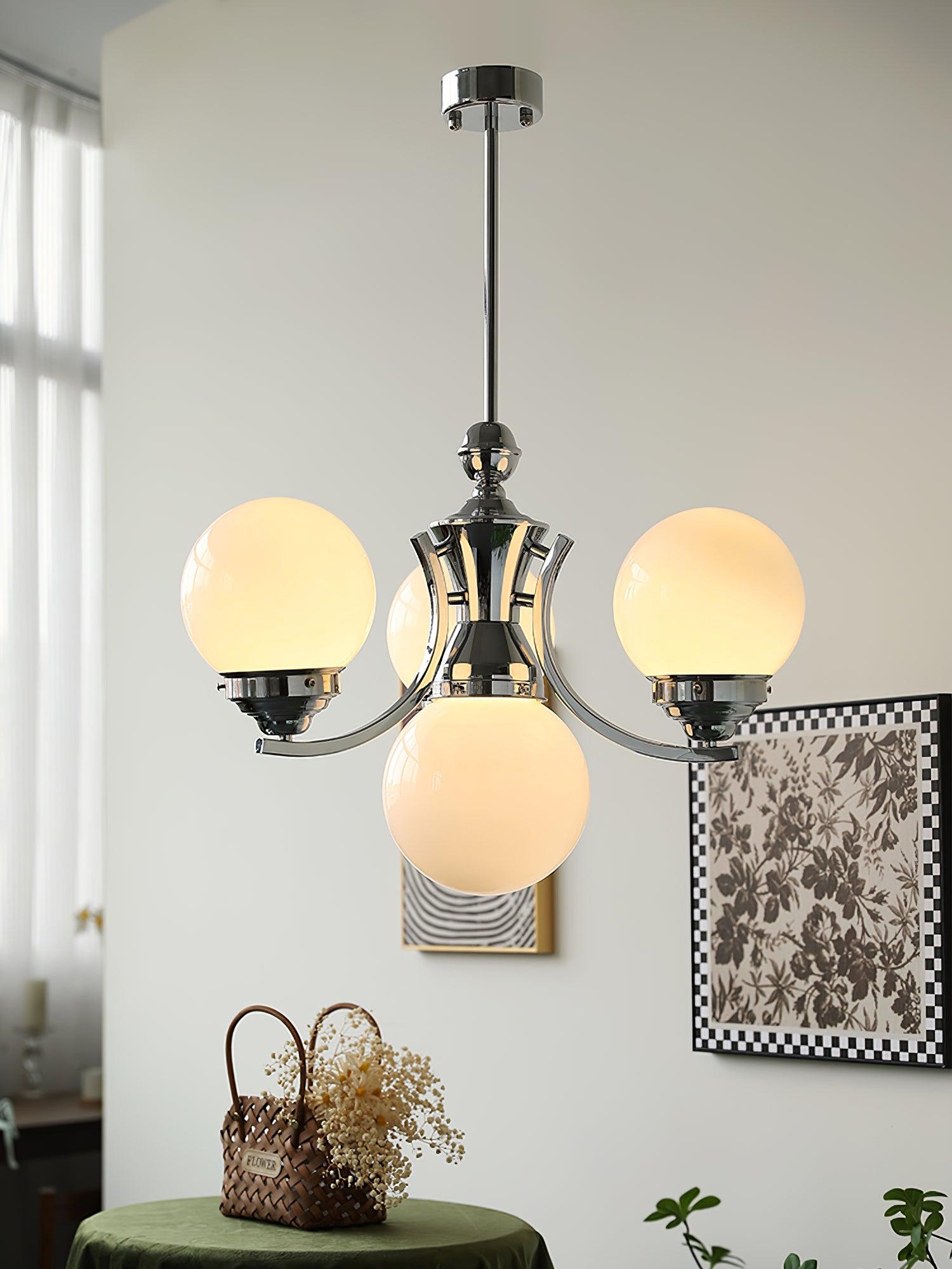 Lustra Kronleuchter Kugel Chrom Modern 5-armig-Letslighting