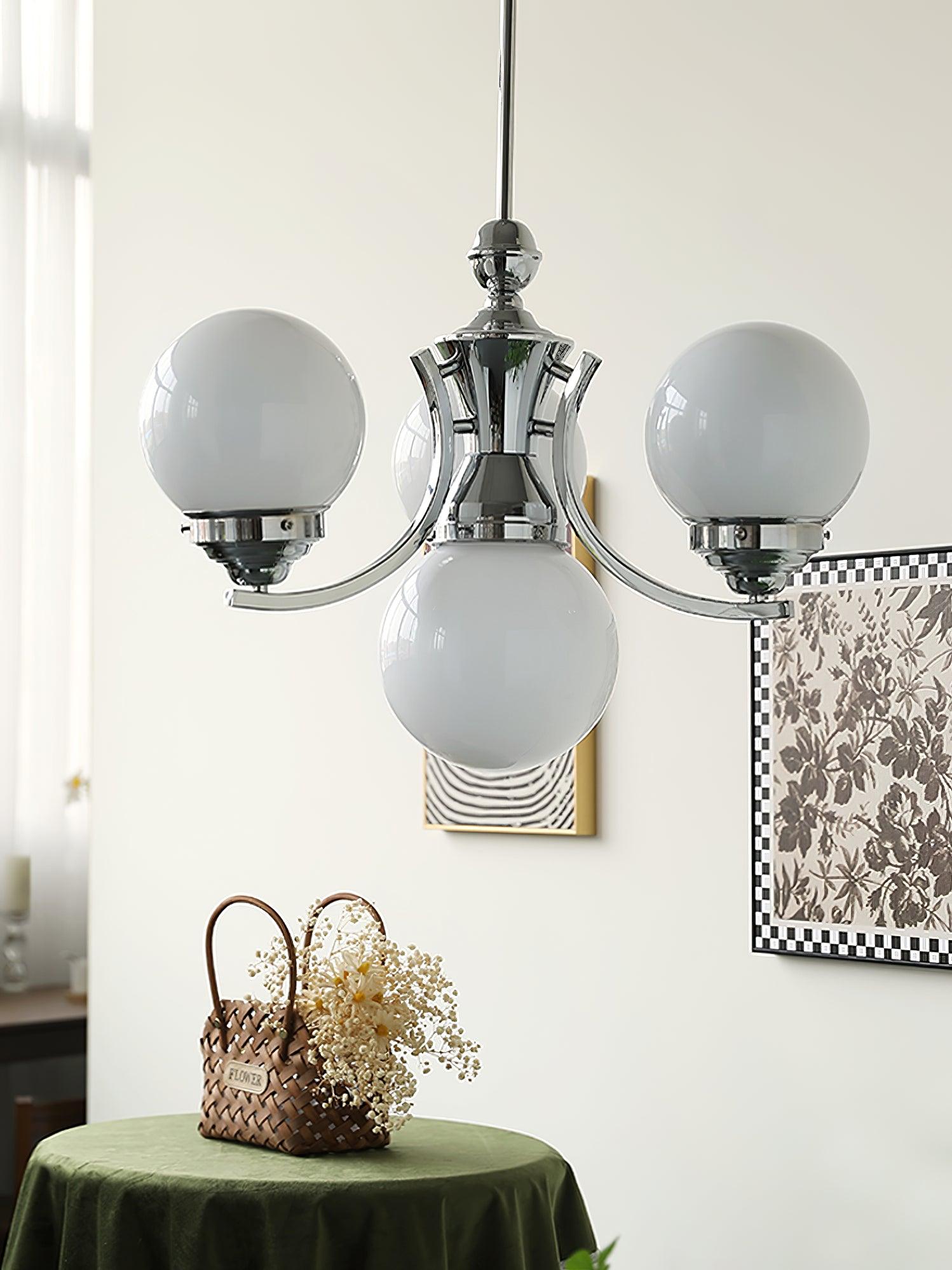 Lustra Kronleuchter Kugel Chrom Modern 5-armig-Letslighting