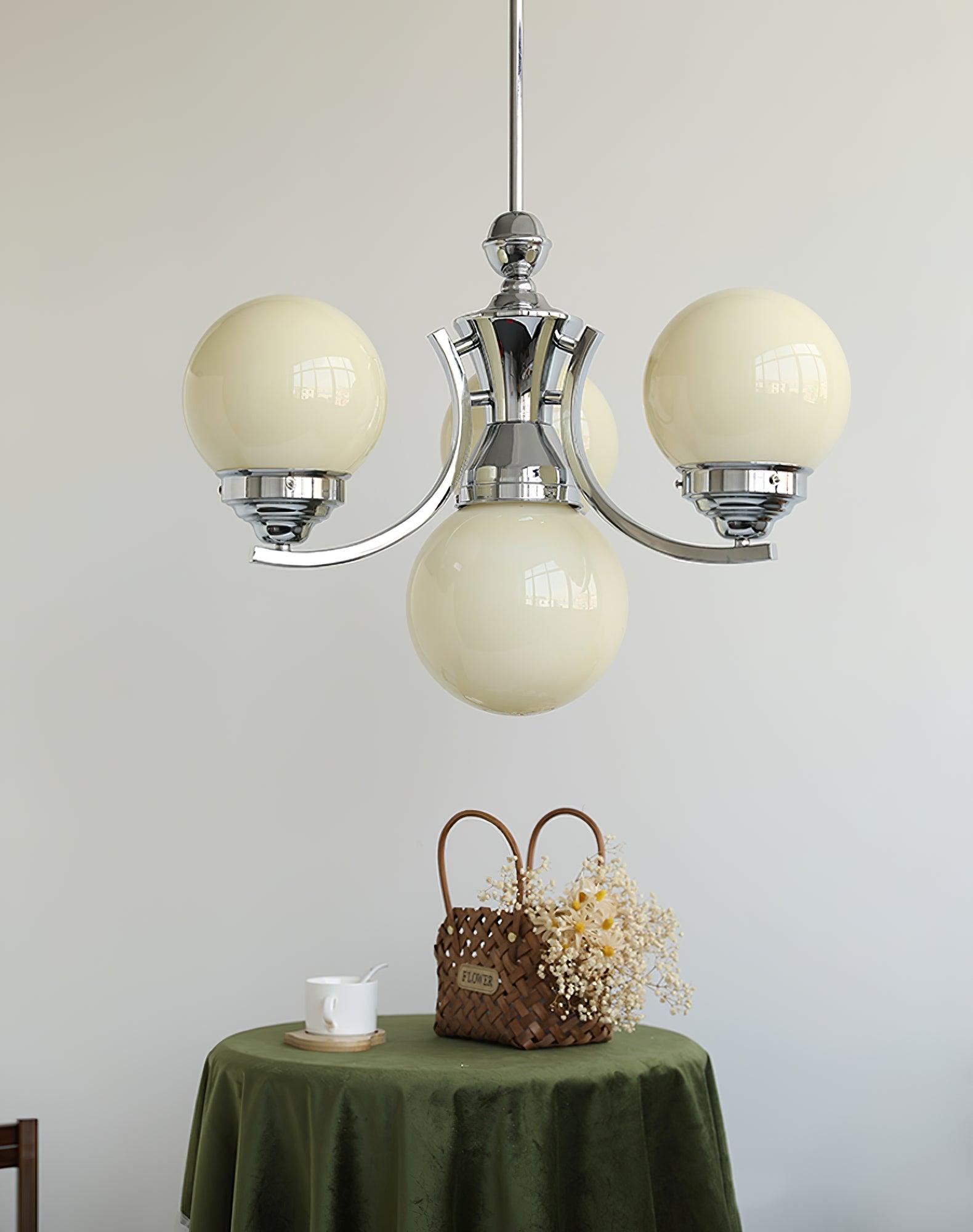 Lustra Kronleuchter Kugel Chrom Modern 5-armig-Letslighting