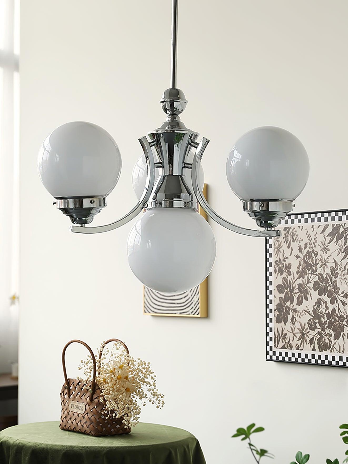 Lustra Kronleuchter Kugel Chrom Modern 5-armig-Letslighting