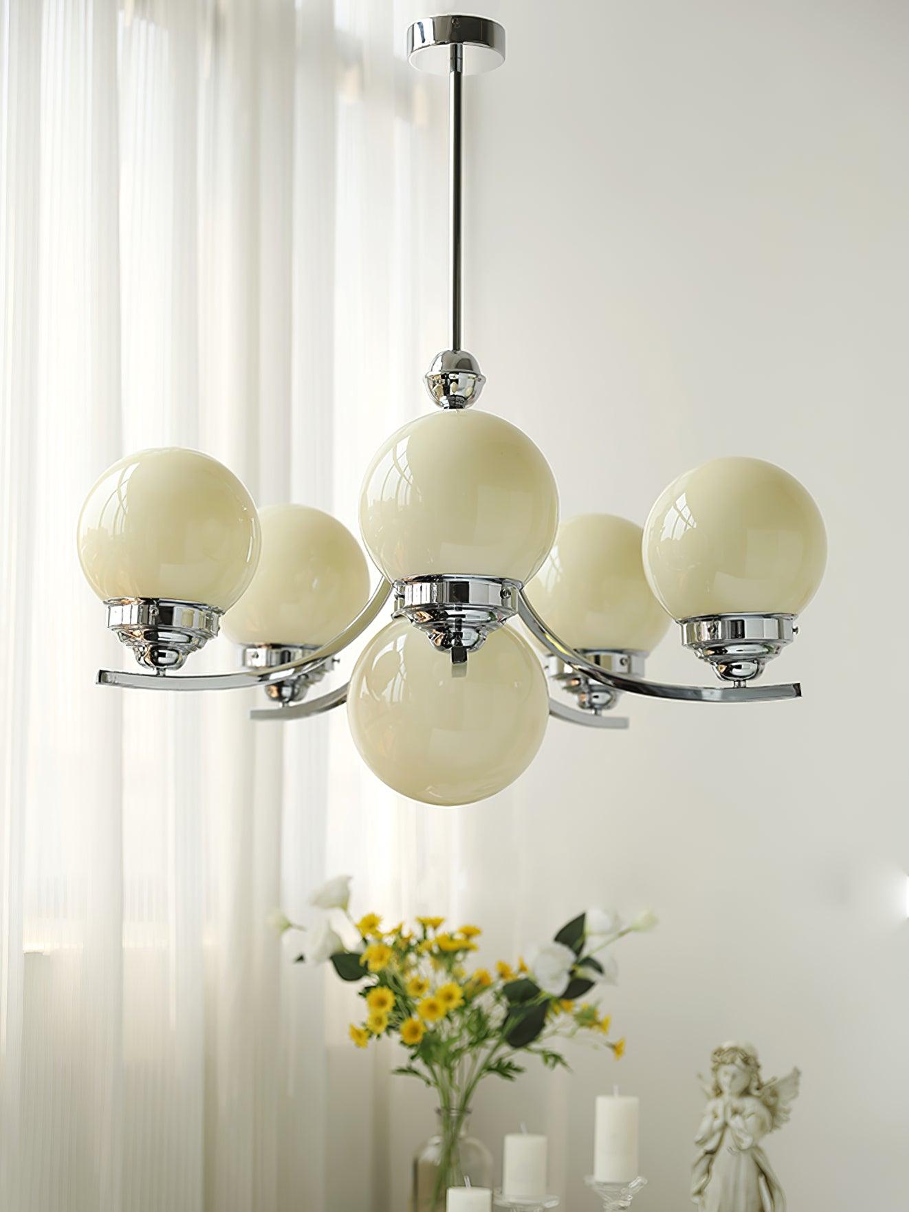 Lustra Kronleuchter Kugel Chrom Modern 5-armig-Letslighting