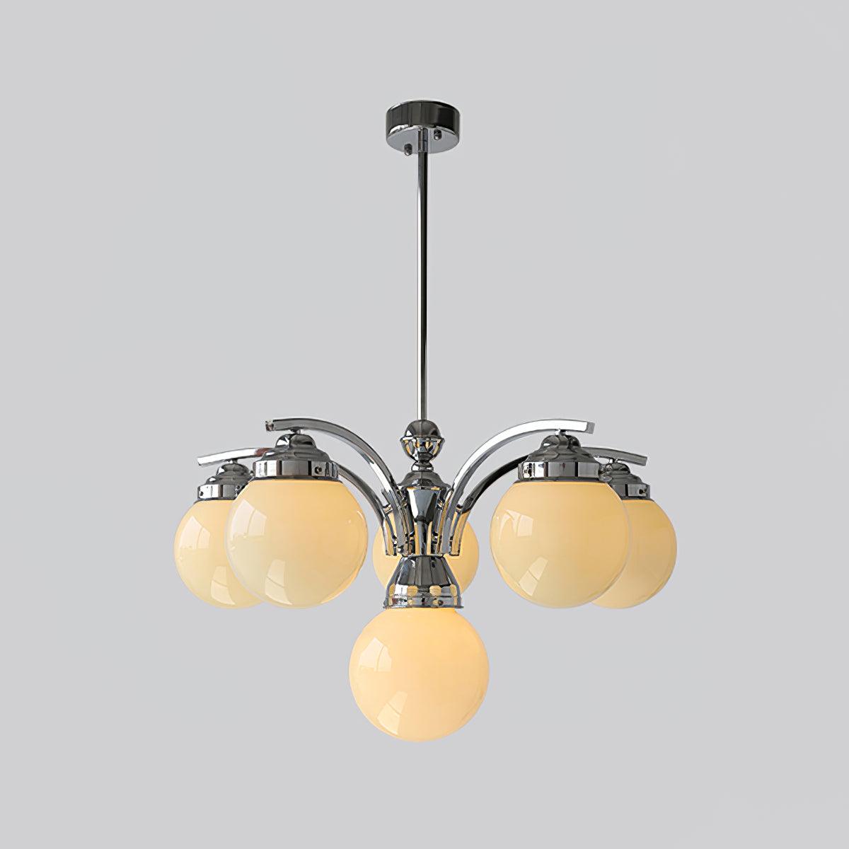 Lustra Kronleuchter Kugel Chrom Modern 5-armig-Letslighting