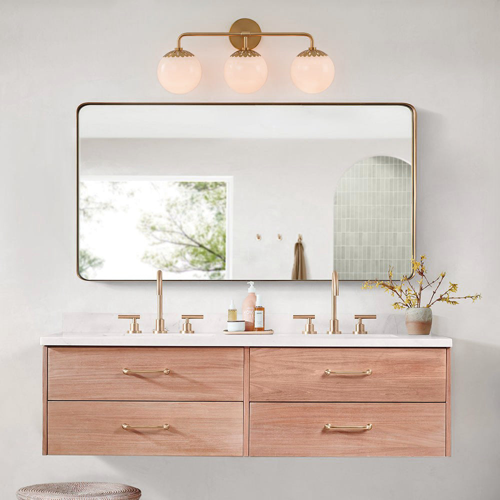 Aegis Modern Minimalist Globe Brass Glass Sconce Wall Lamp - Letslighting