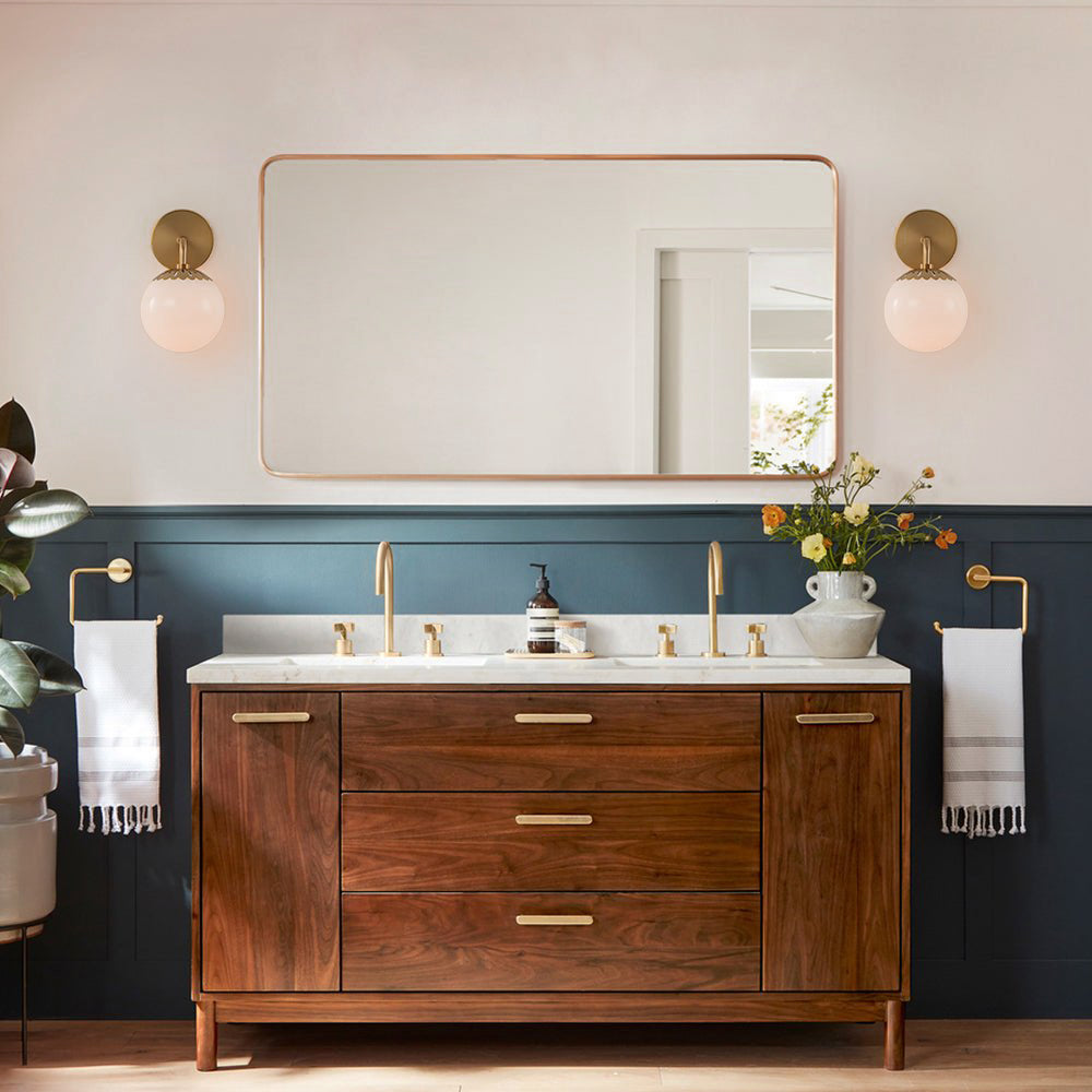 Aegis Modern Minimalist Globe Brass Glass Sconce Wall Lamp - Letslighting