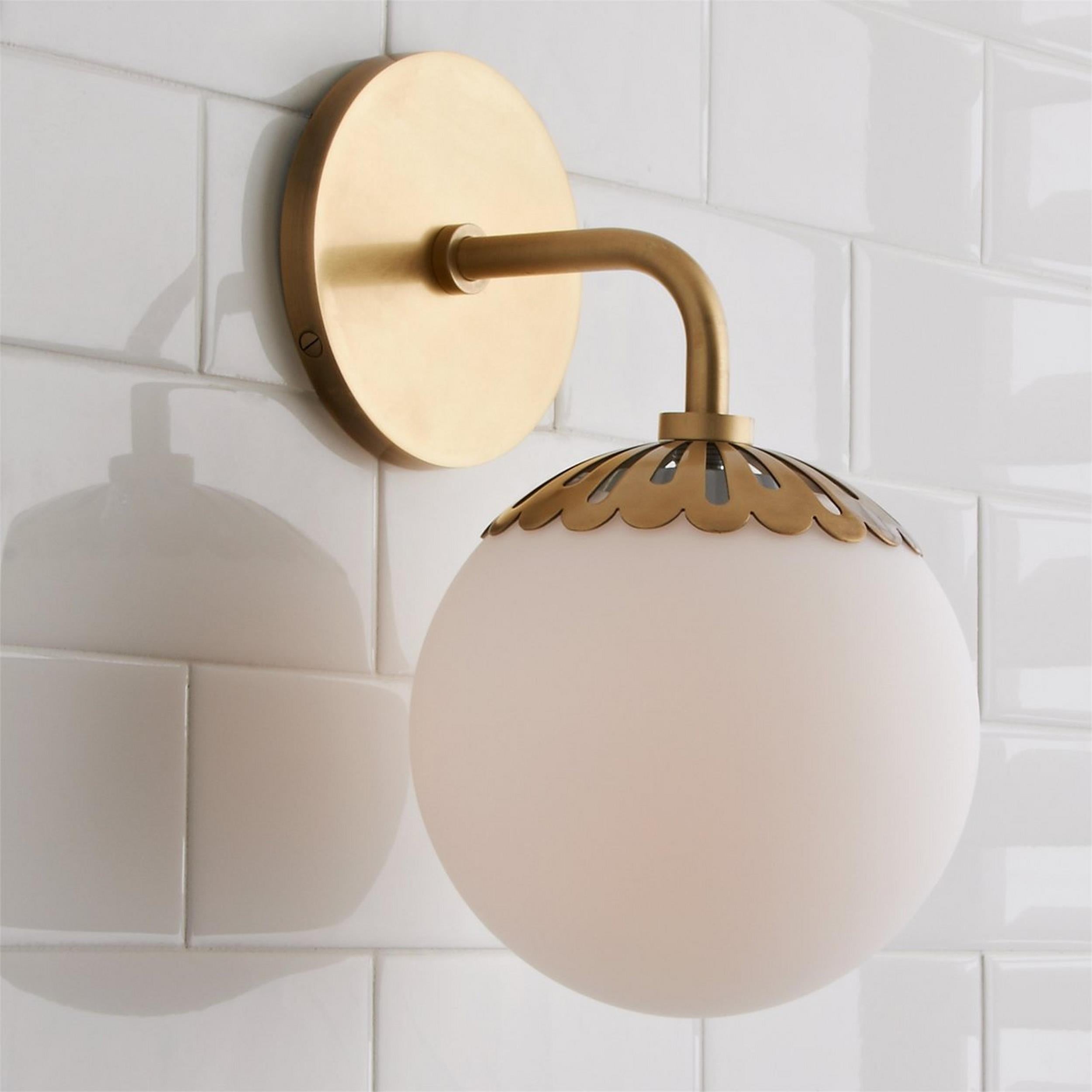 Aegis Modern Minimalist Globe Brass Glass Sconce Wall Lamp - Letslighting
