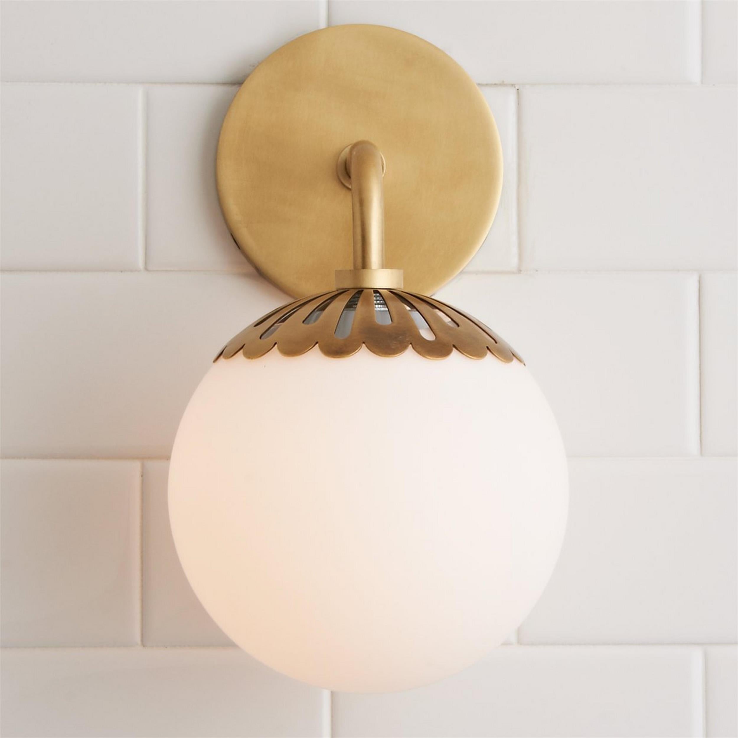 Aegis Modern Minimalist Globe Brass Glass Sconce Wall Lamp - Letslighting