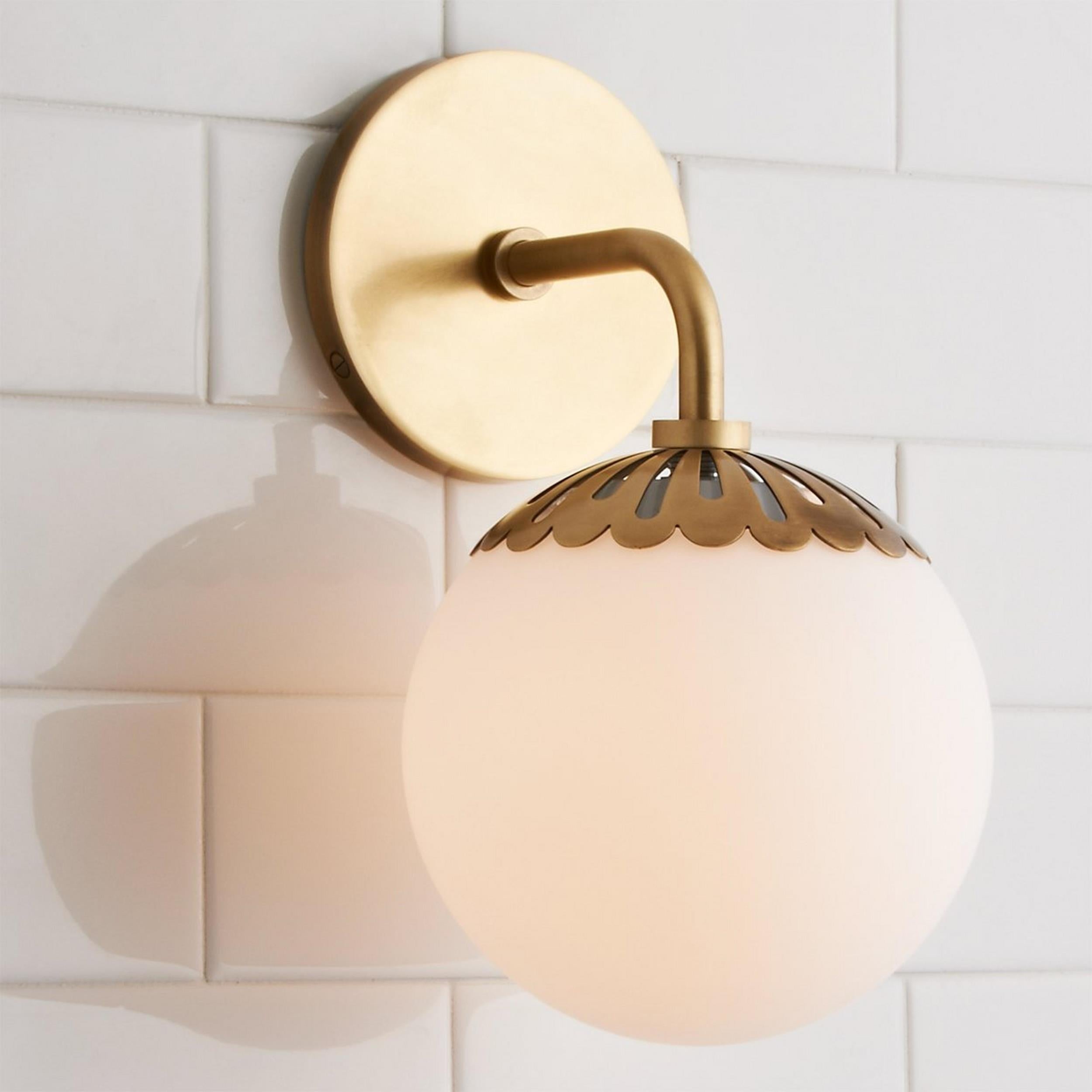 Aegis Modern Minimalist Globe Brass Glass Sconce Wall Lamp - Letslighting
