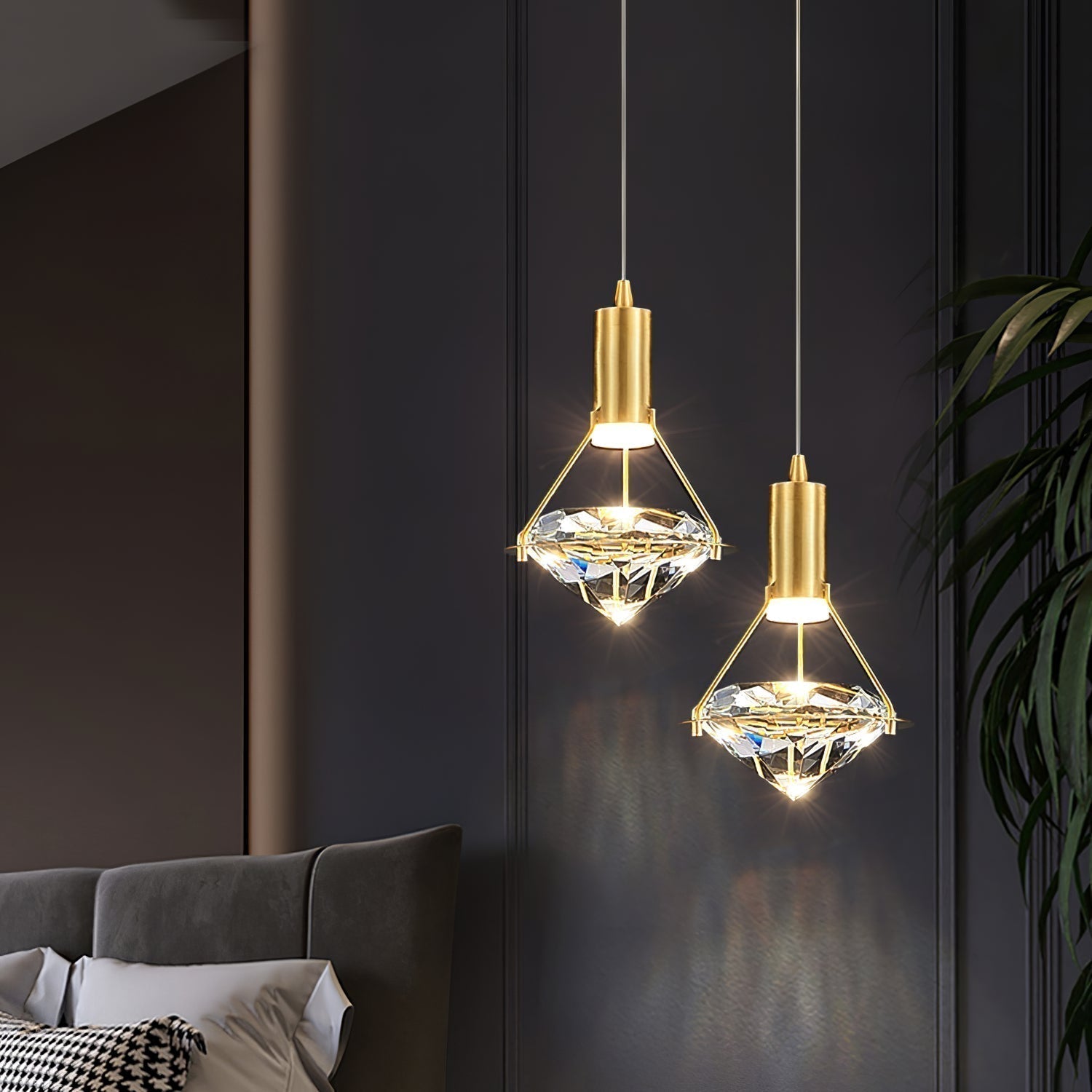 Elysianire Messing Kristall Elegant Pendelleuchte-Letslighting