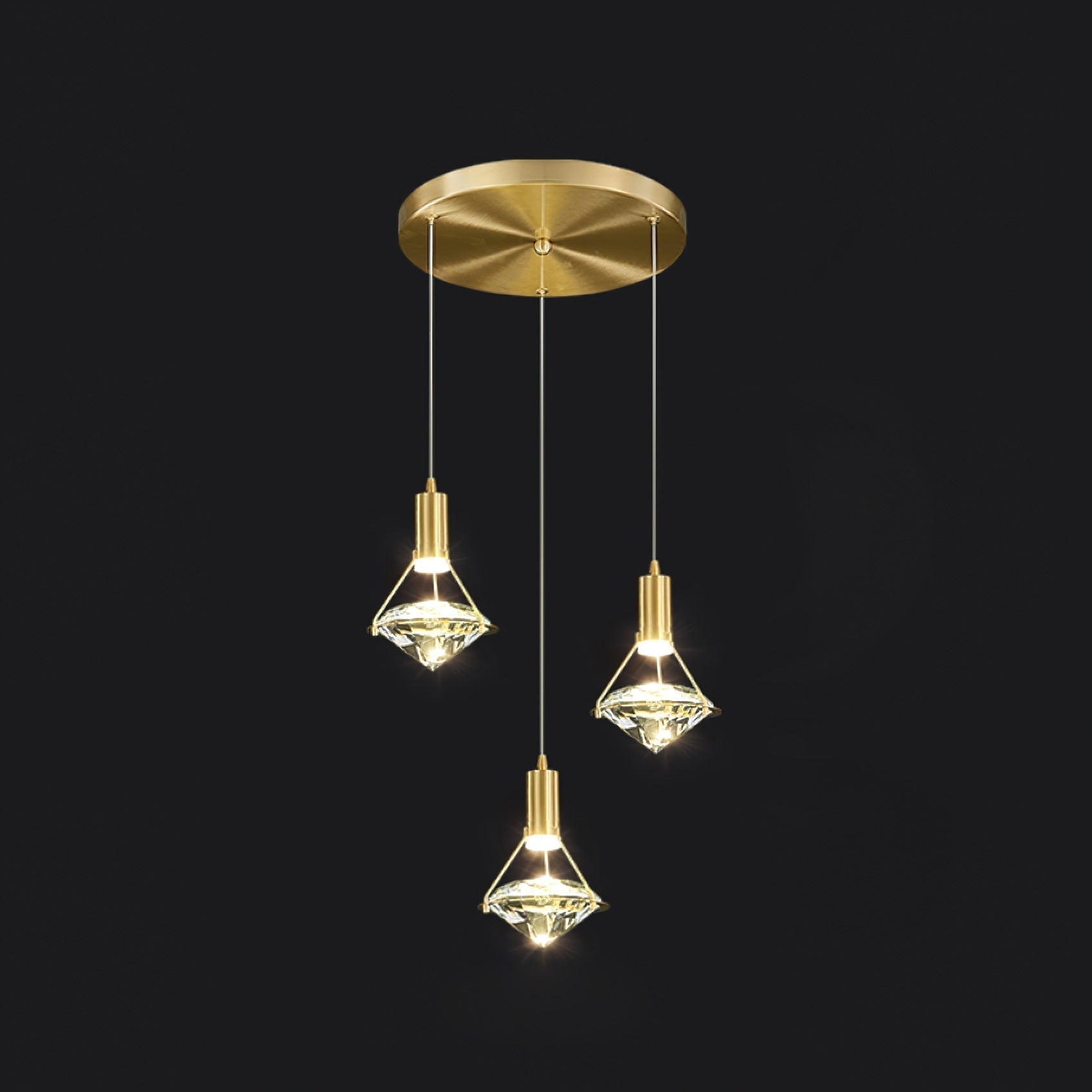 Elysianire Messing Kristall Elegant Pendelleuchte-Letslighting