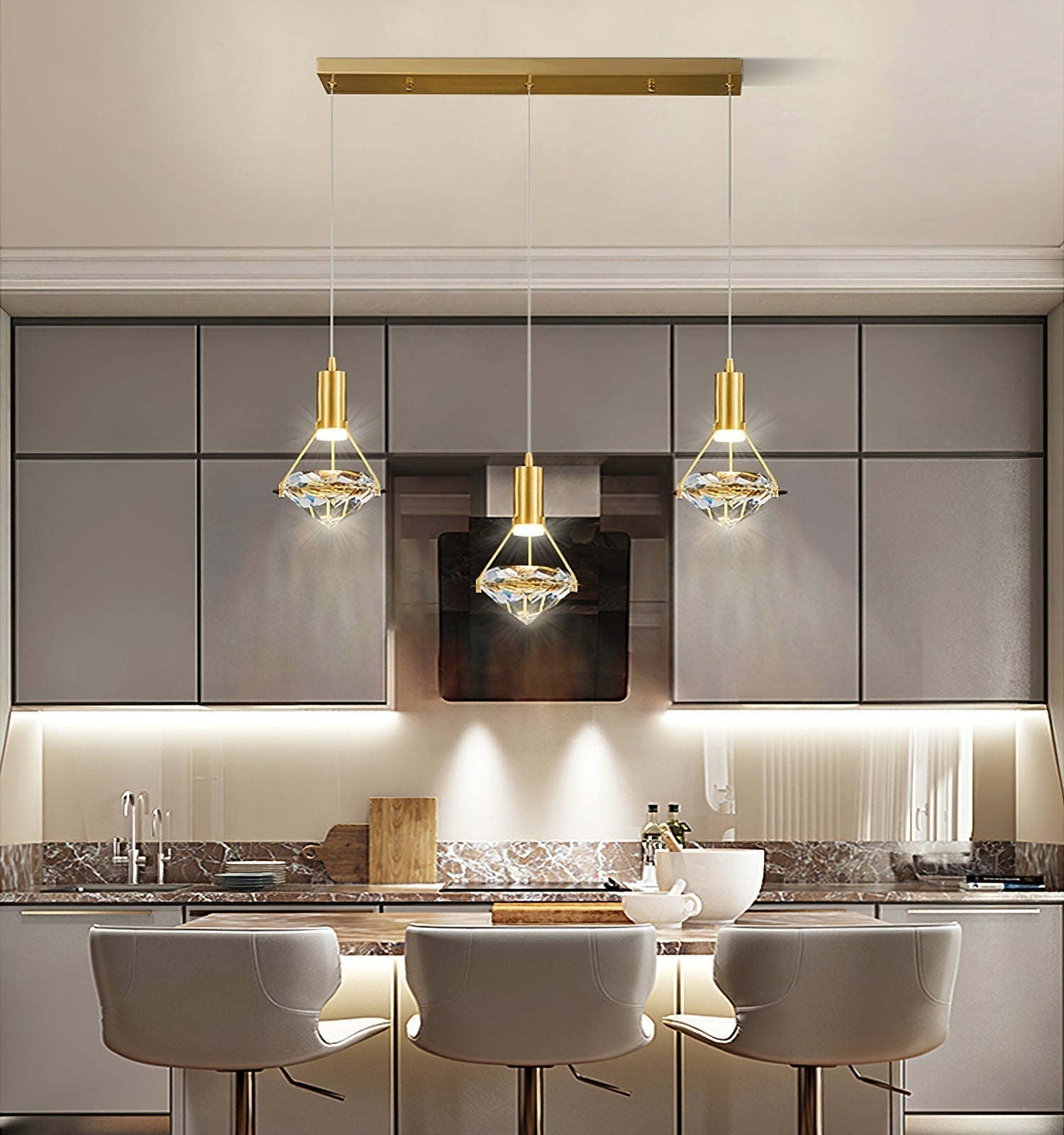 Elysianire Messing Kristall Elegant Pendelleuchte-Letslighting