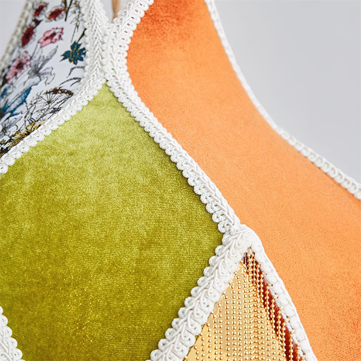 Pendelleuchte Blumenblatt Stoffschirm Fransen Bohemian-Letslighting