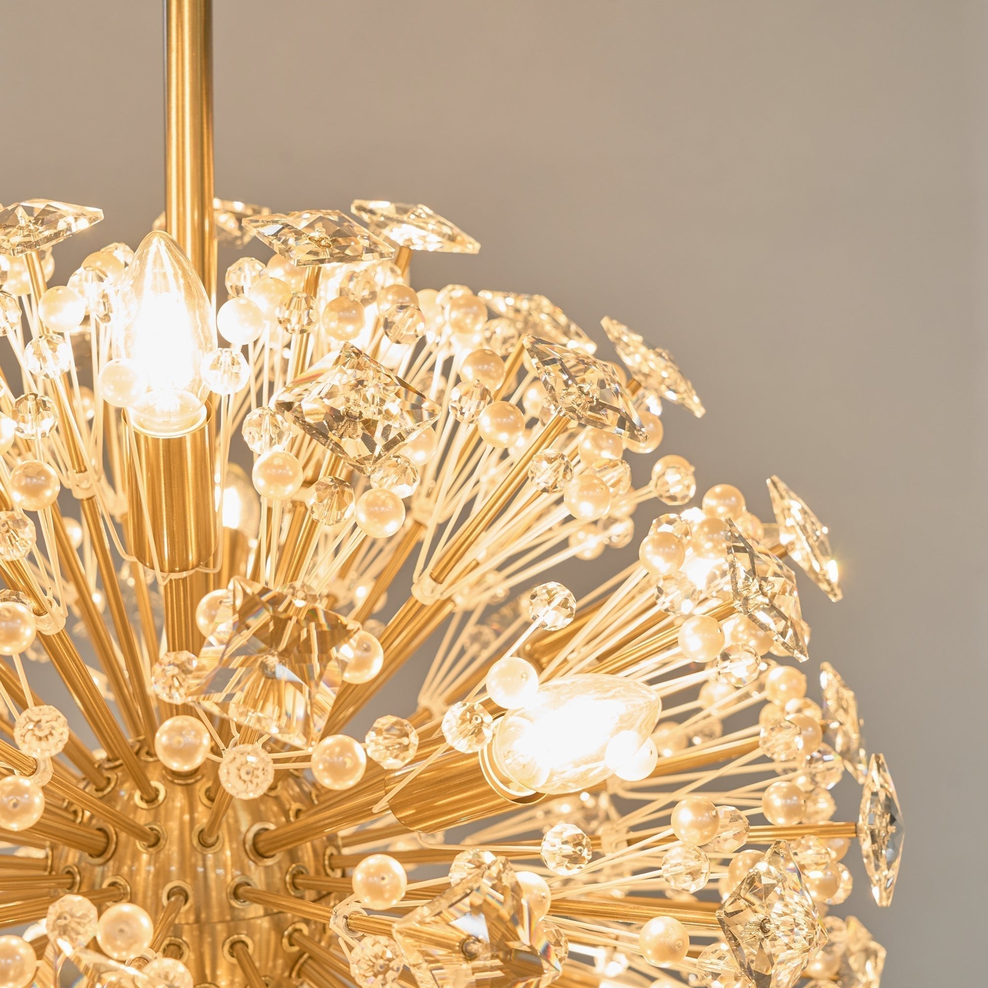 Aurora Chandelier Dickinson Gold Crystal Starburst - Neutralighting