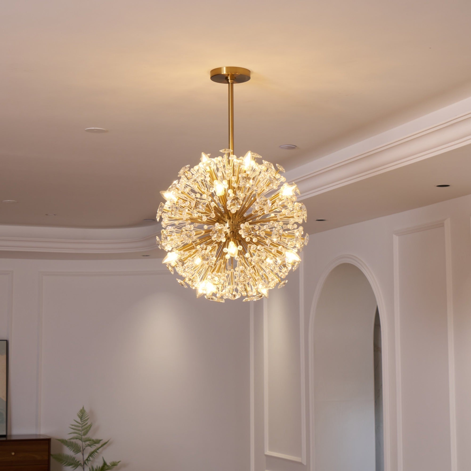 Aurora Chandelier Dickinson Gold Crystal Starburst - Neutralighting