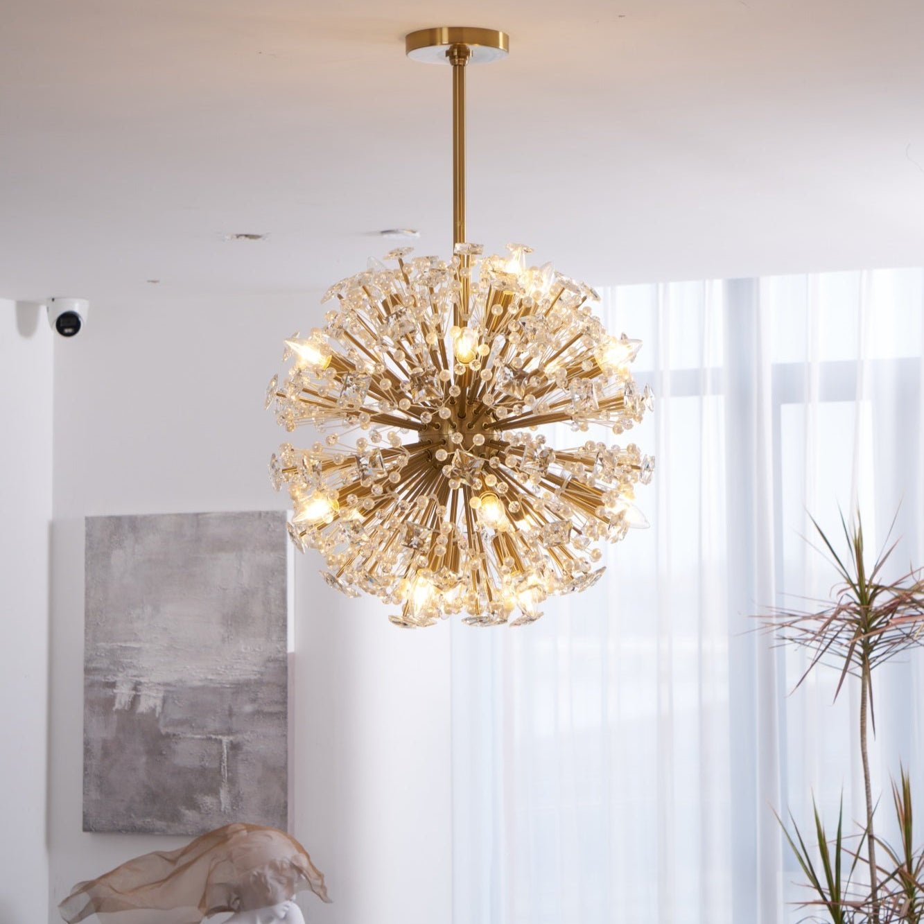 Aurora Chandelier Dickinson Gold Crystal Starburst - Neutralighting