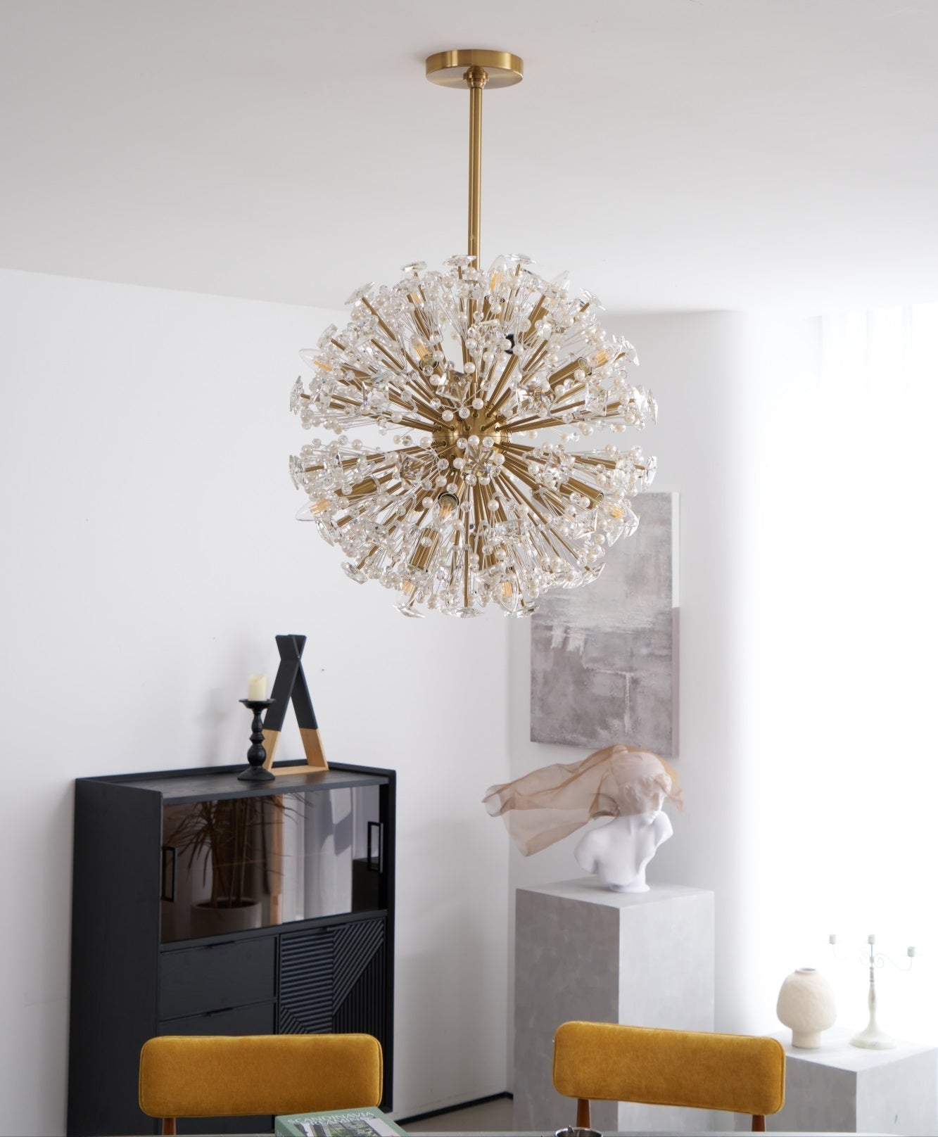 Aurora Chandelier Dickinson Gold Crystal Starburst - Neutralighting