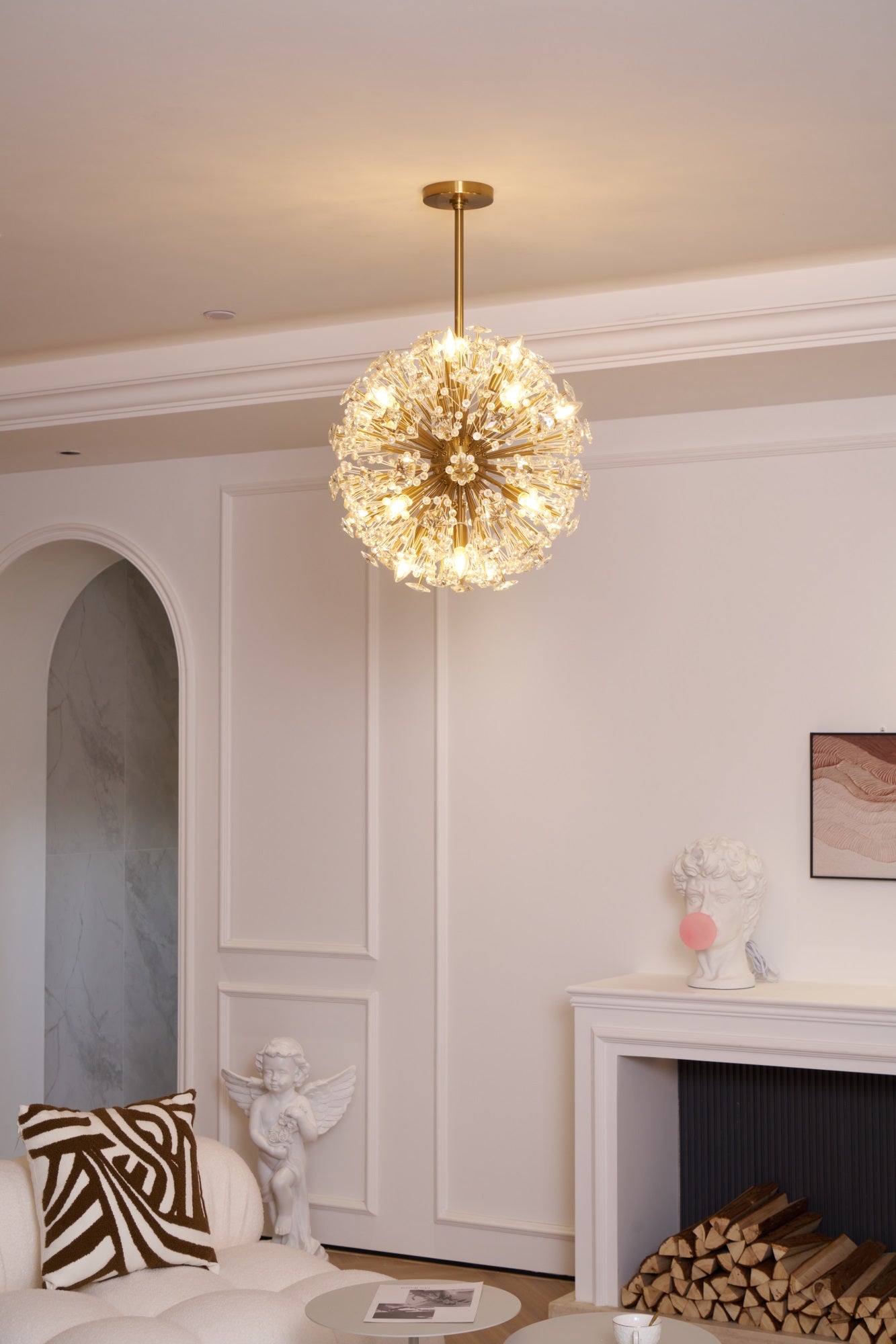 Aurora Chandelier Dickinson Gold Crystal Starburst - Neutralighting