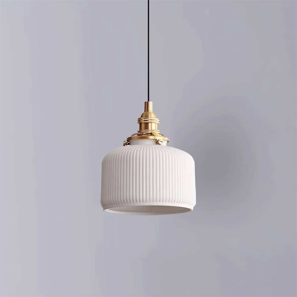 Pendelleuchte Gerippter Keramikschirm Gold-Letslighting