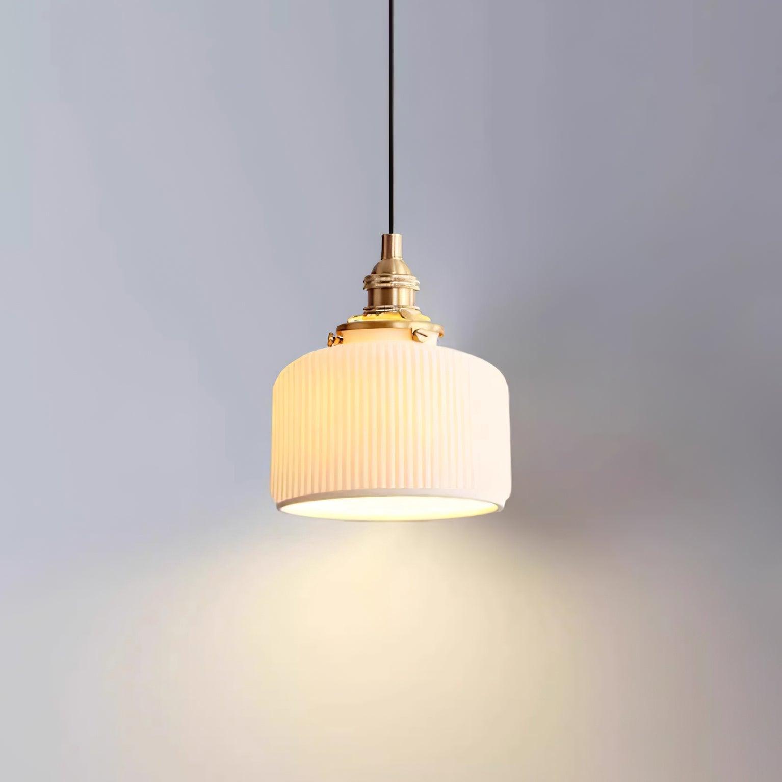 Pendelleuchte Gerippter Keramikschirm Gold-Letslighting