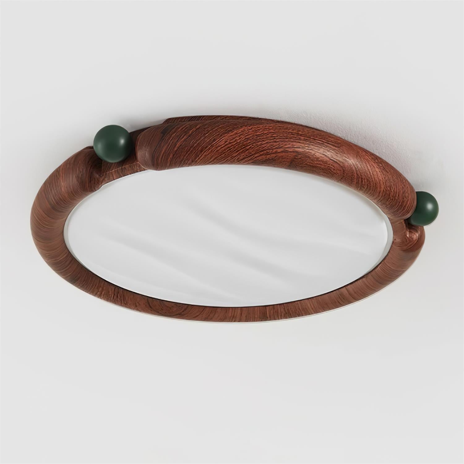 Ceiling Light Round Panel Walnut A/B Model - Letslighting