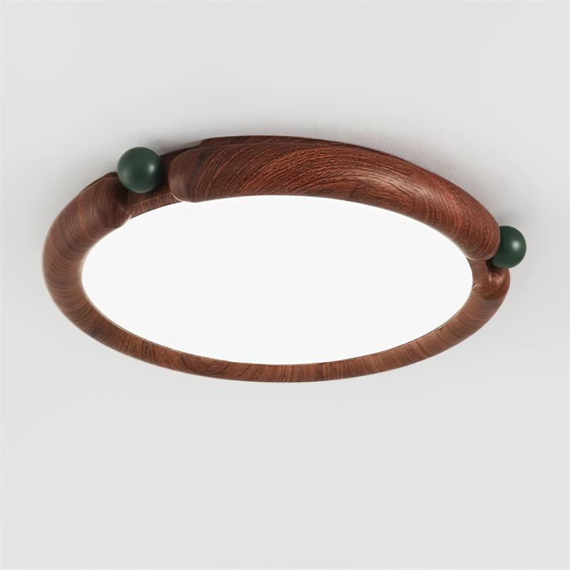 Ceiling Light Round Panel Walnut A/B Model - Letslighting