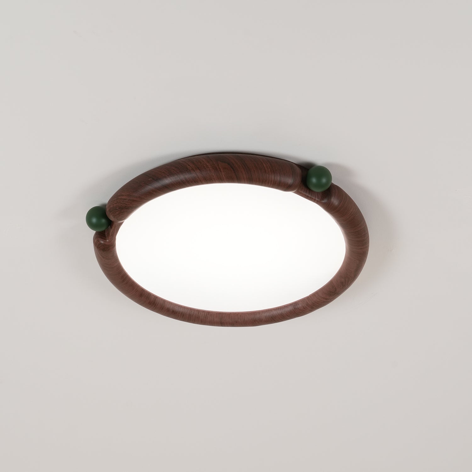 Ceiling Light Round Panel Walnut A/B Model - Letslighting