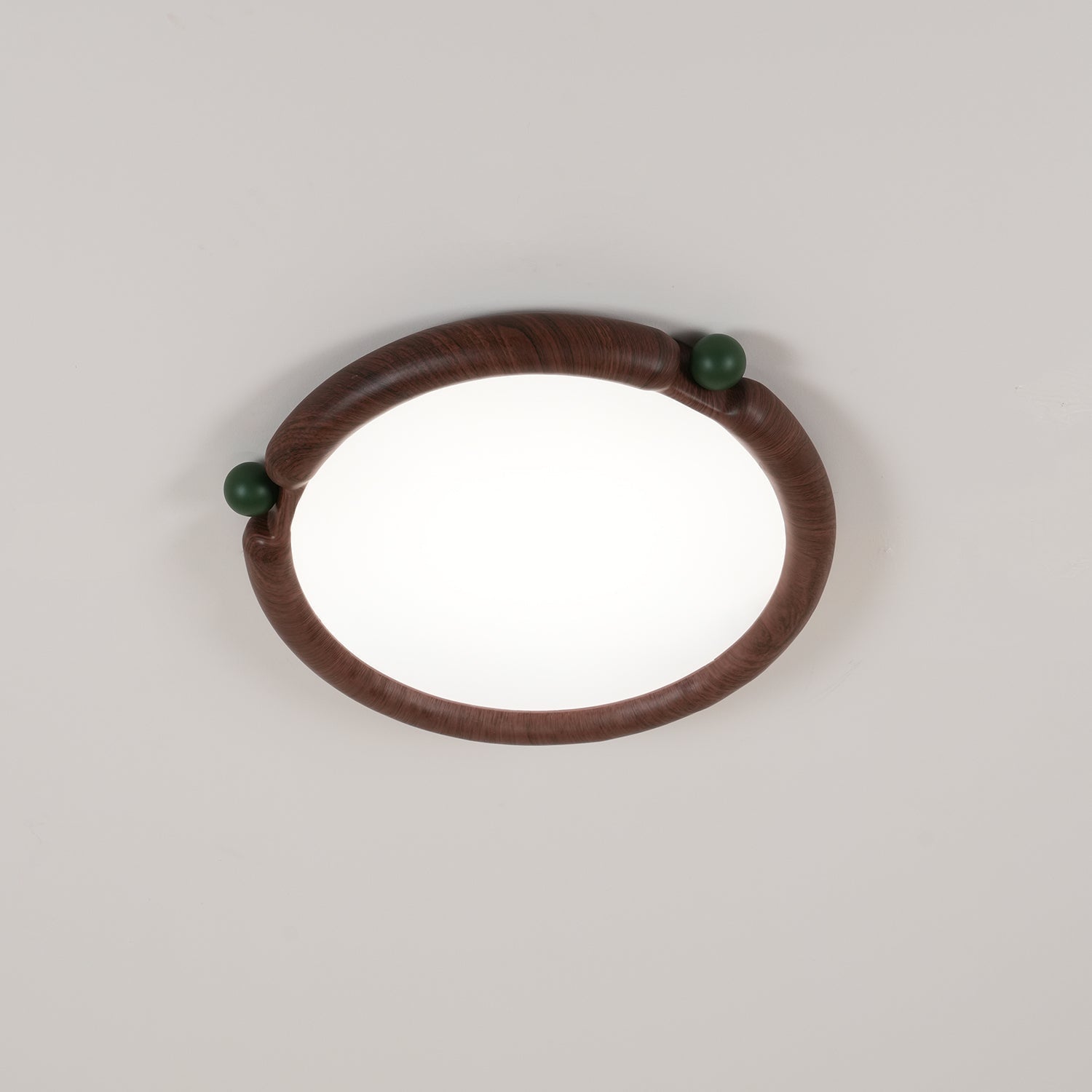 Ceiling Light Round Panel Walnut A/B Model - Letslighting