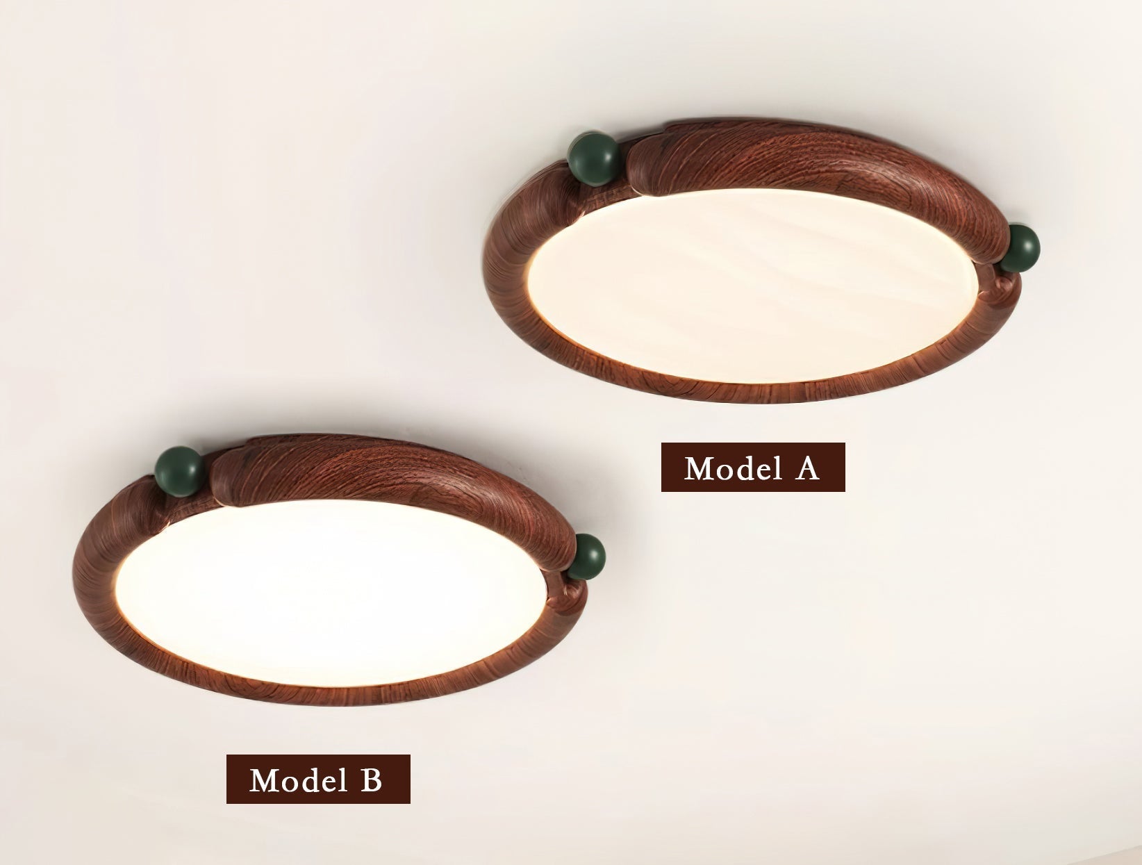 Ceiling Light Round Panel Walnut A/B Model - Letslighting